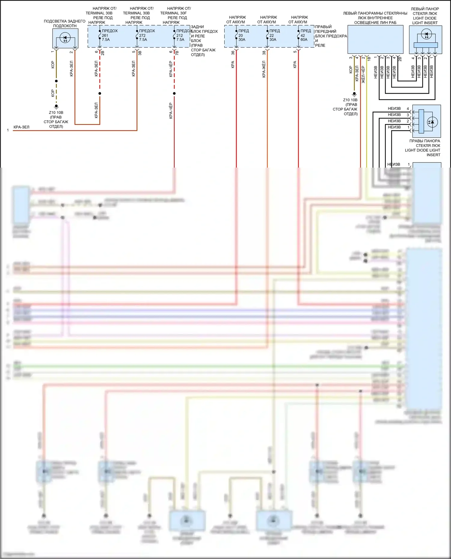 7 серия BMW G70 (2022-2024): Электросхема освещения салона (6 из 6) 