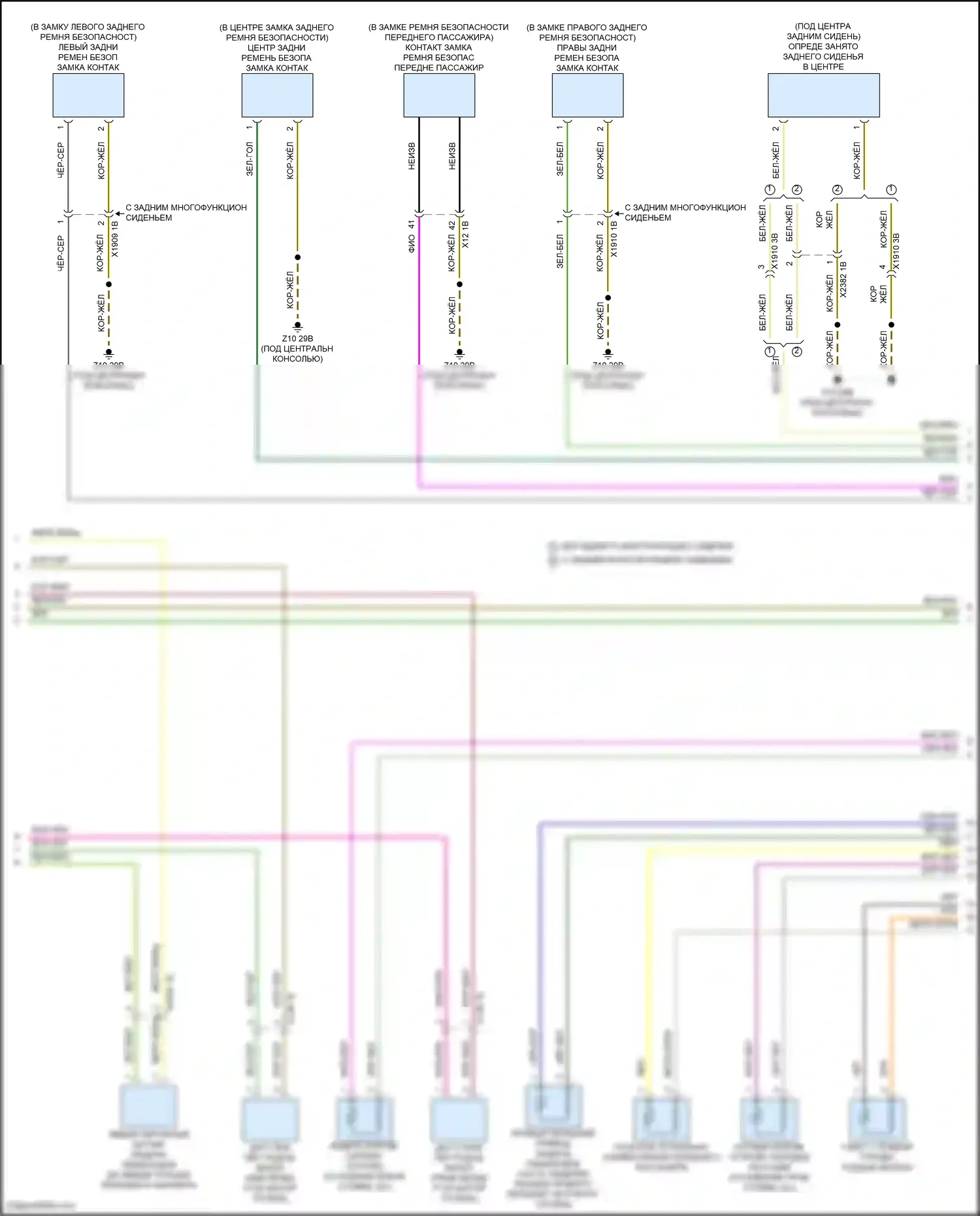 7 серия BMW G70 (2022-2024): Электросхема подушек безопасности (2 из 5) 
