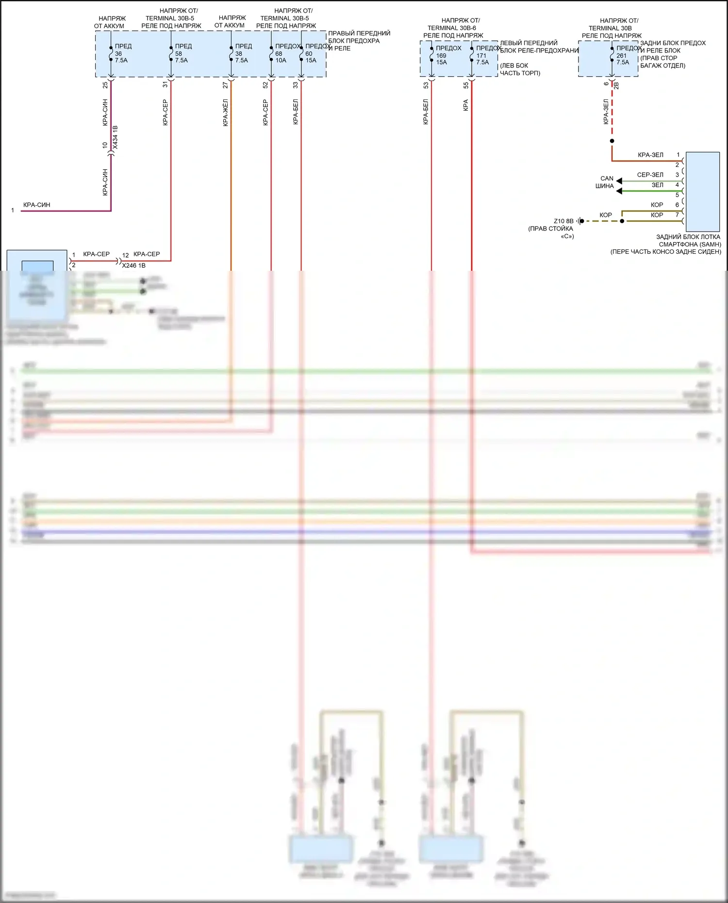 7 серия BMW G70 (2022-2024): Электросхема навигации, средний уровень (4 из 7) 
