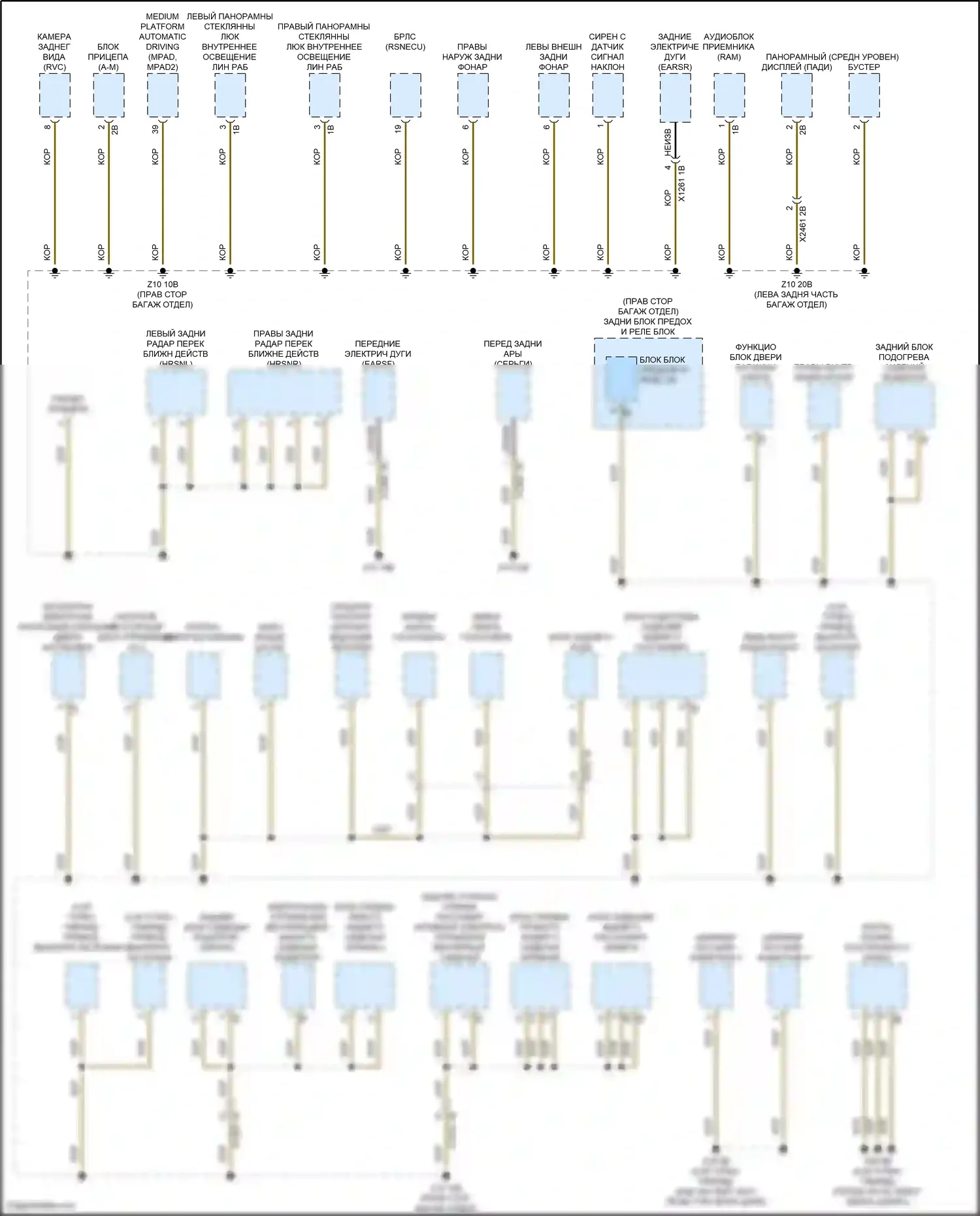 7 серия BMW G70 (2022-2024): Электросхема разводки массы (1 из 6) 