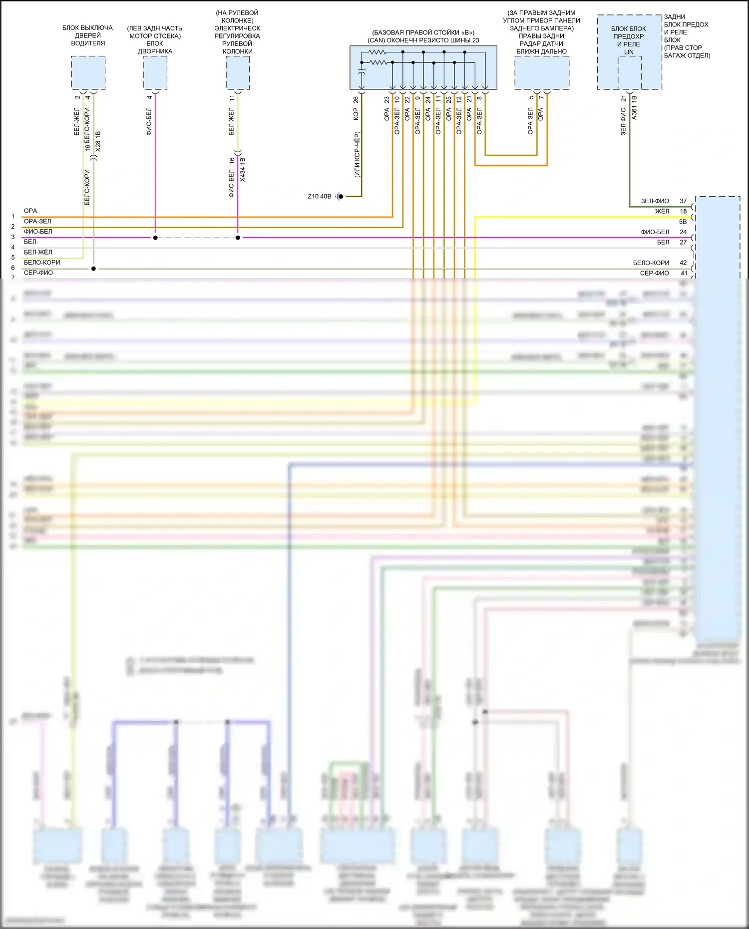 8 серия Gran Coupe BMW G16 рестайлинг (2022-2024): Электросхема шины высокого/низкого уровня (8 из 8) 