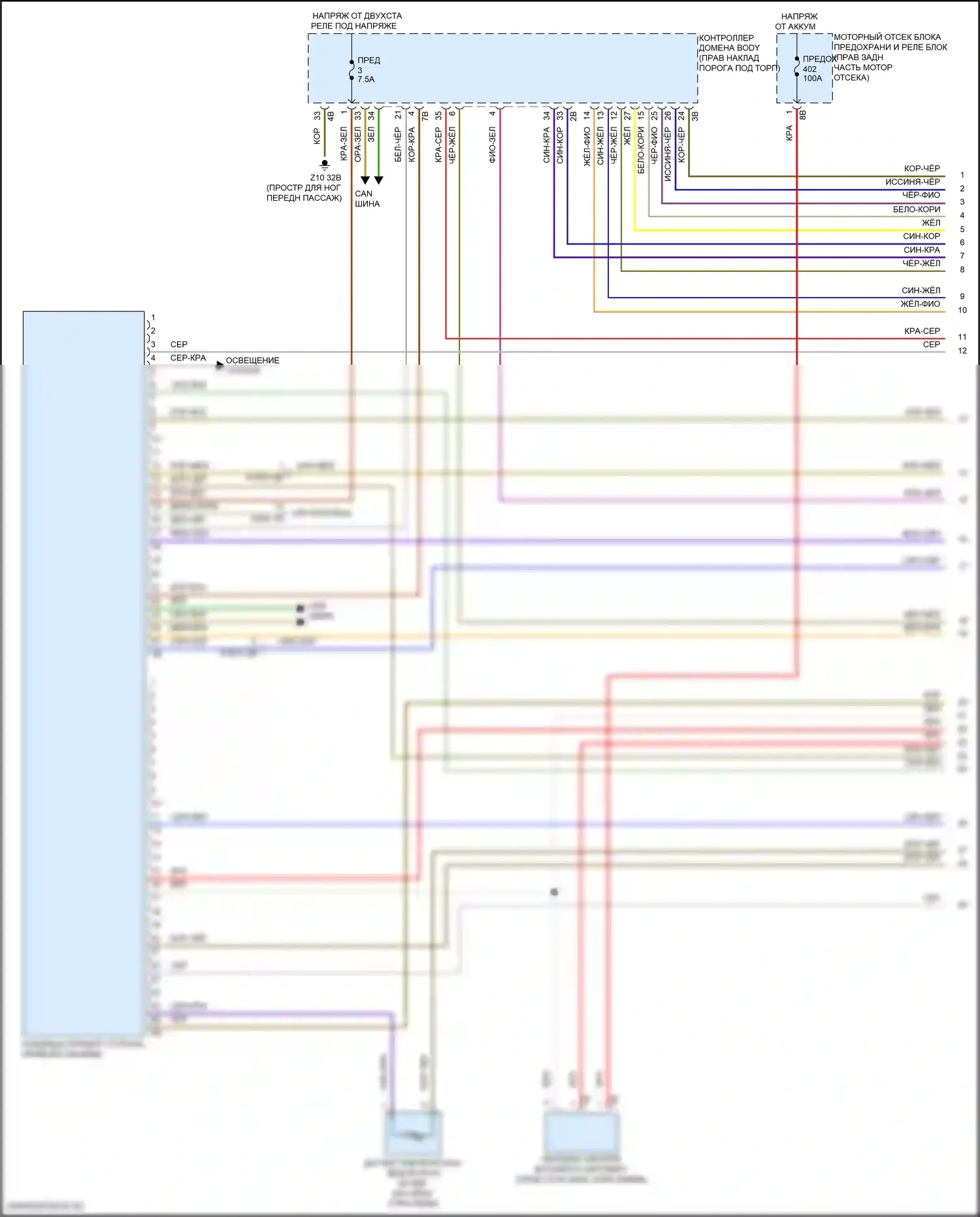 8 серия Gran Coupe BMW G16 рестайлинг (2022-2024): Электросхема климат контроля, без заднего автоматического климат-контроля (1 из 5) 