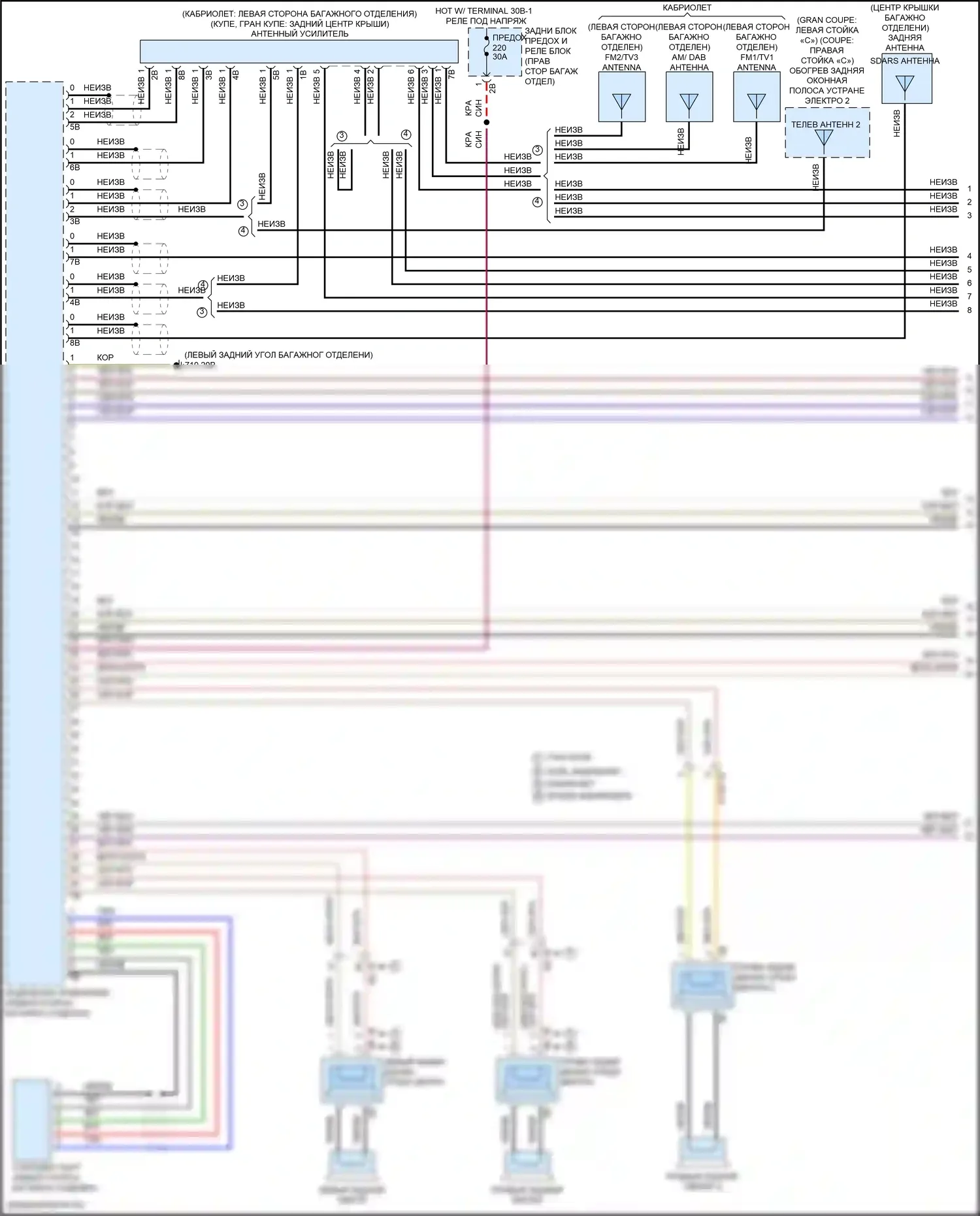 8 серия Gran Coupe BMW G16 рестайлинг (2022-2024): Электросхема магнитолы, средний уровень (1 из 5) 