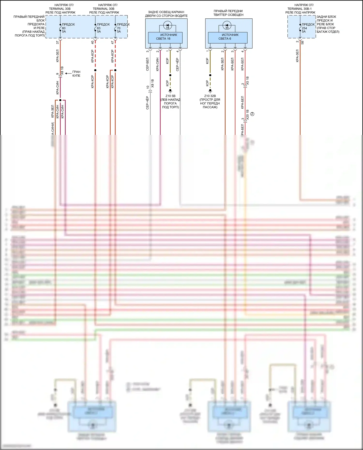 8 серия Gran Coupe BMW G16 рестайлинг (2022-2024): Электросхема освещения салона (5 из 7) 
