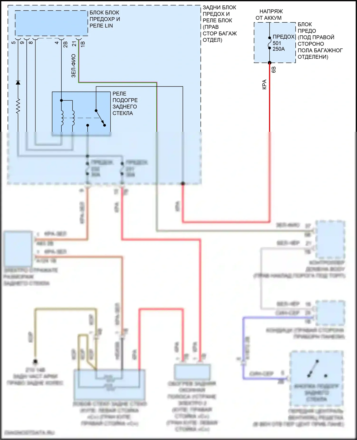 8 серия Gran Coupe BMW G16 рестайлинг (2022-2024): Электросхема заднего подогрева 