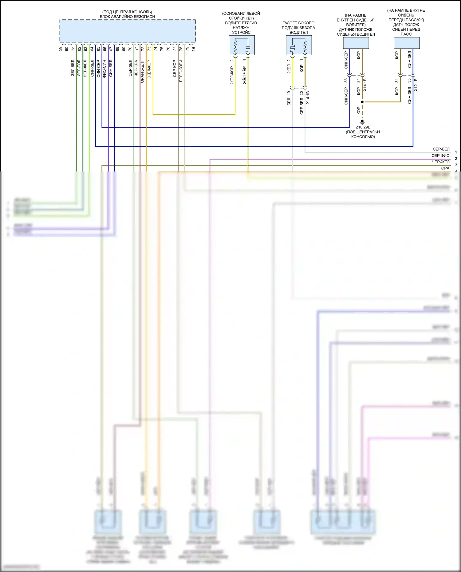 8 серия Gran Coupe BMW G16 рестайлинг (2022-2024): Электросхема подушек безопасности (3 из 4) 