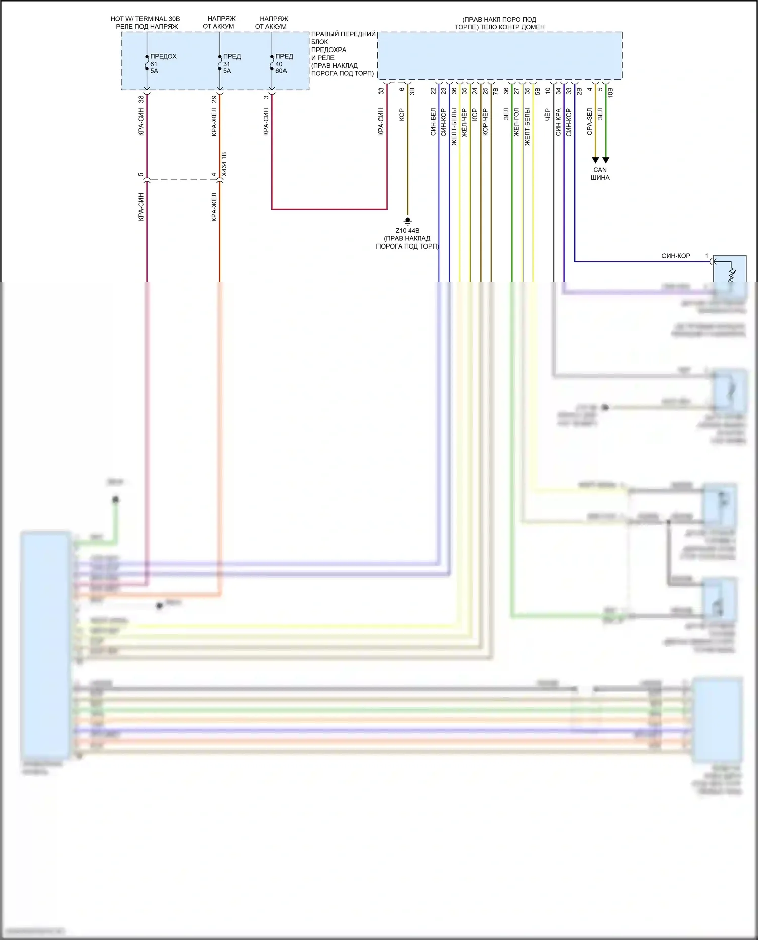 8 серия Gran Coupe BMW G16 рестайлинг (2022-2024): Электросхема приборной панели 