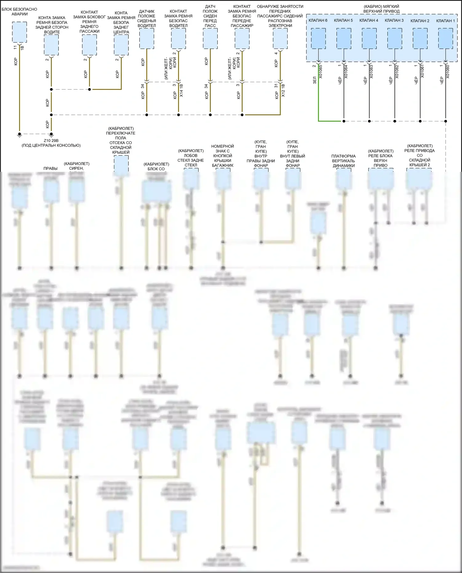 8 серия Gran Coupe BMW G16 рестайлинг (2022-2024): Электросхема точек подключения масс (3 из 5) 