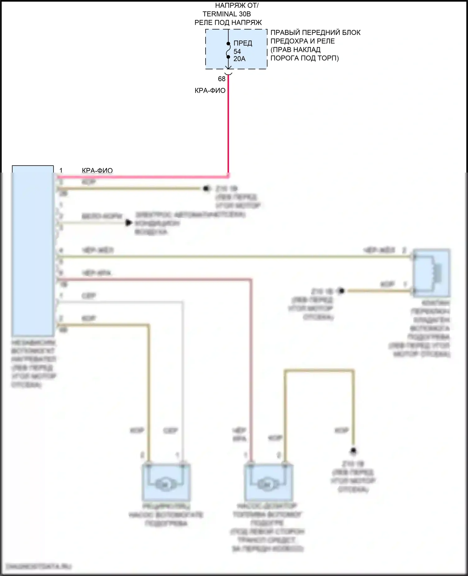 8 серия Gran Coupe BMW G16 (2018-2022): Электросхема автономного отопления 