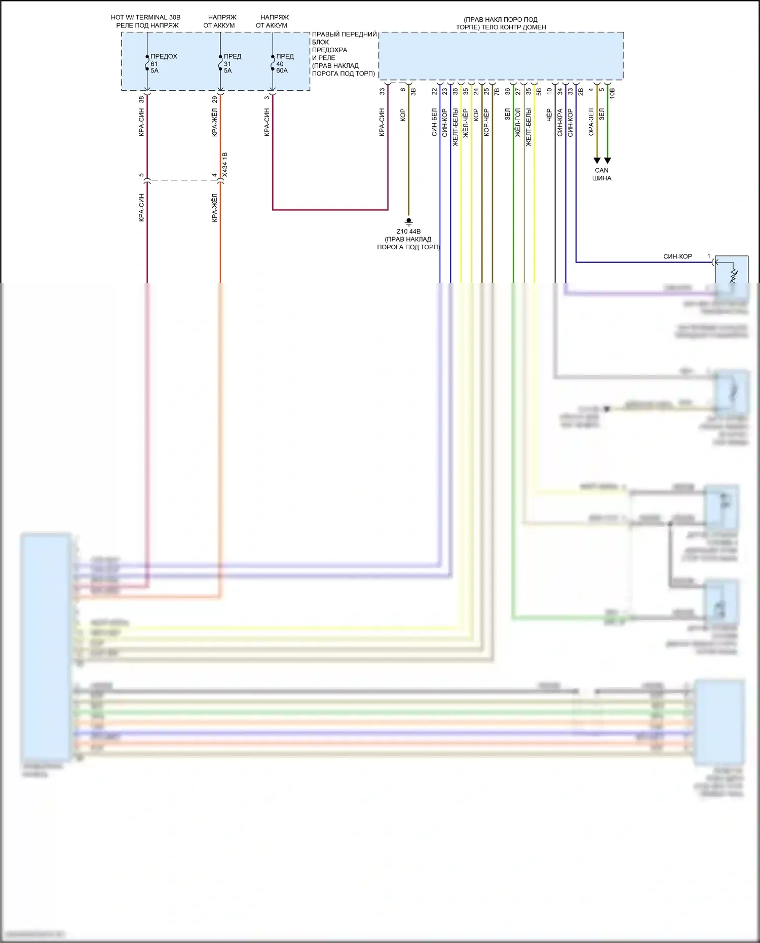 8 серия Gran Coupe BMW G16 (2018-2022): Электросхема приборной панели 