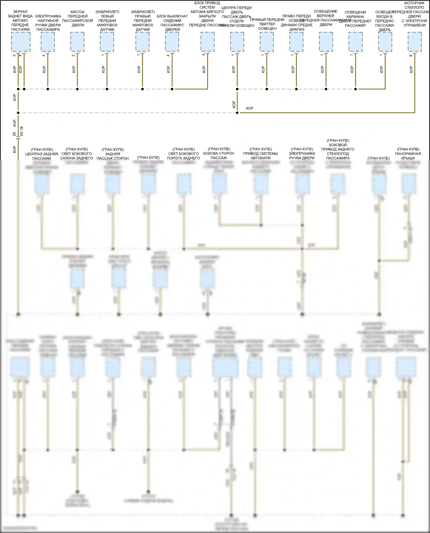 8 серия Gran Coupe BMW G16 (2018-2022): Электросхема точек подключения масс (1 из 5) 