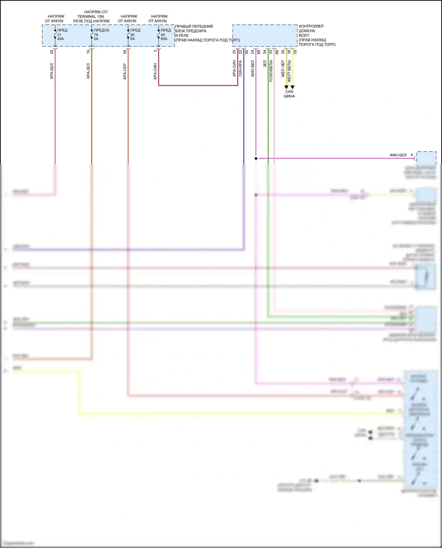 8 серия BMW G14/G15 рестайлинг (2022-2024): Антиблокировочная система abs электросхема (2 из 2) 