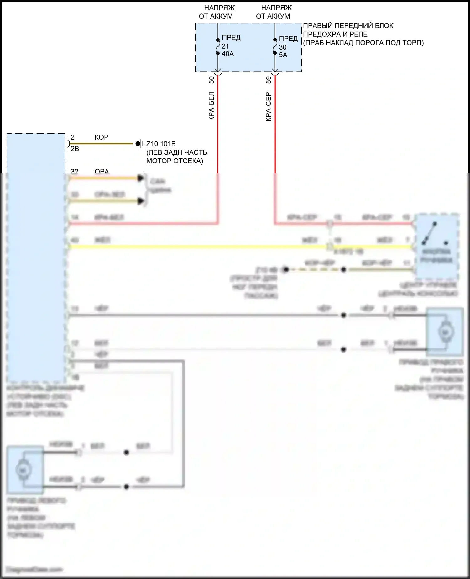 8 серия BMW G14/G15 рестайлинг (2022-2024): Электросхема блокировки селектора 