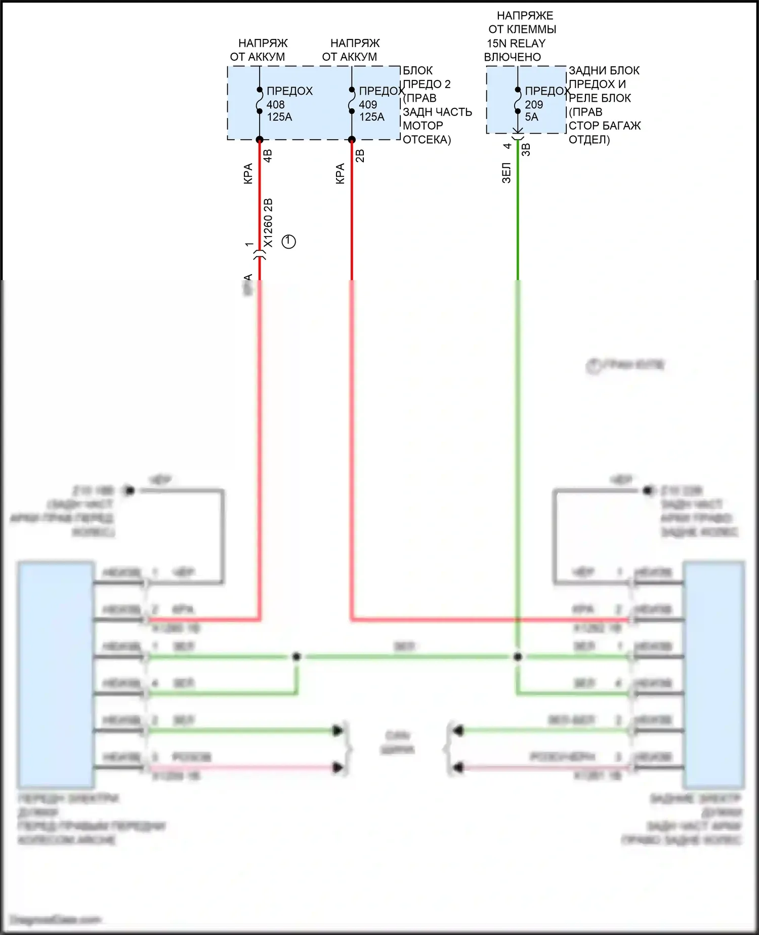8 серия BMW G14/G15 рестайлинг (2022-2024): Электросхема электропроводки активной стабилизации крена 