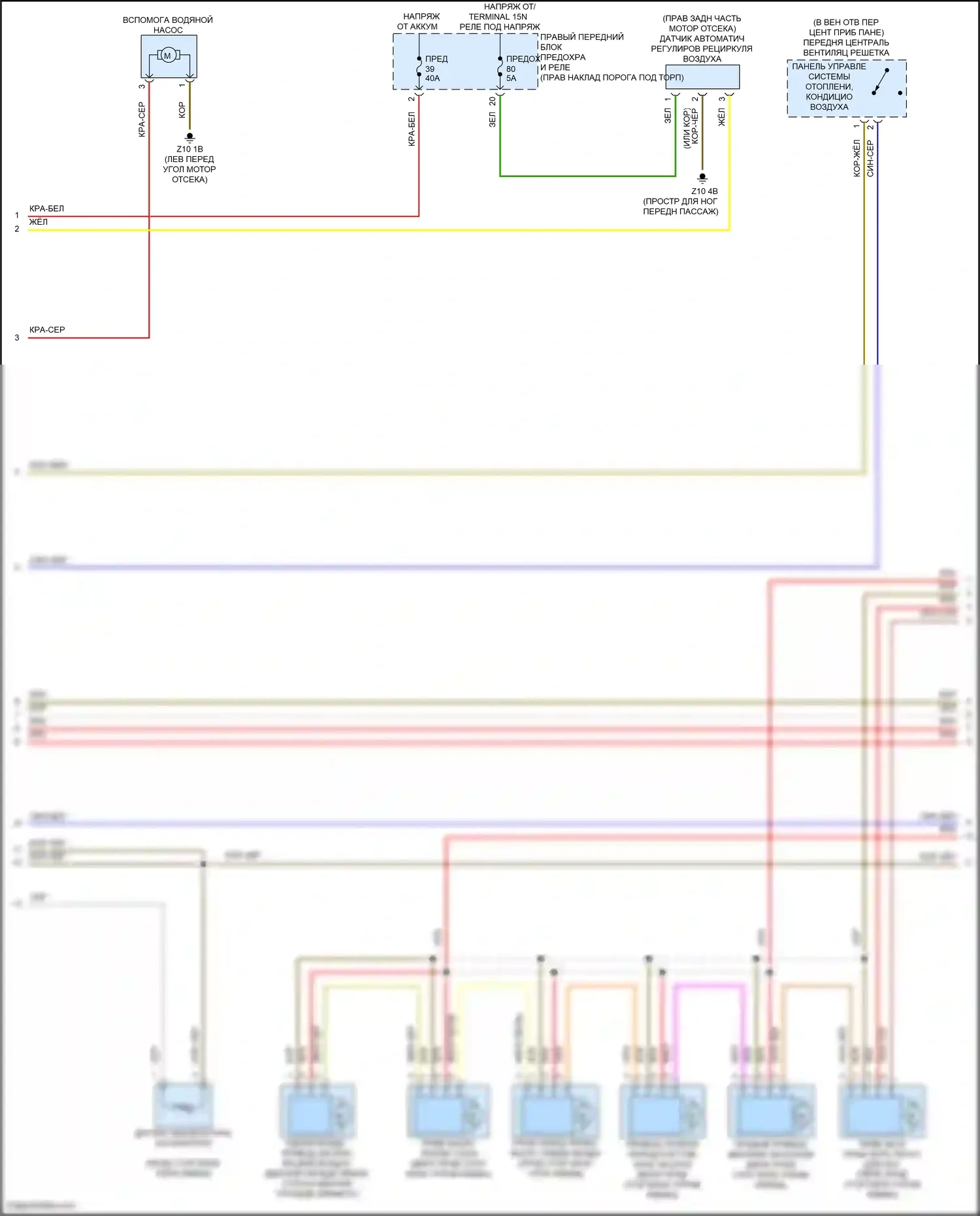 8 серия BMW G14/G15 рестайлинг (2022-2024): Электросхема климат контроля, без заднего автоматического климат-контроля (3 из 5) 