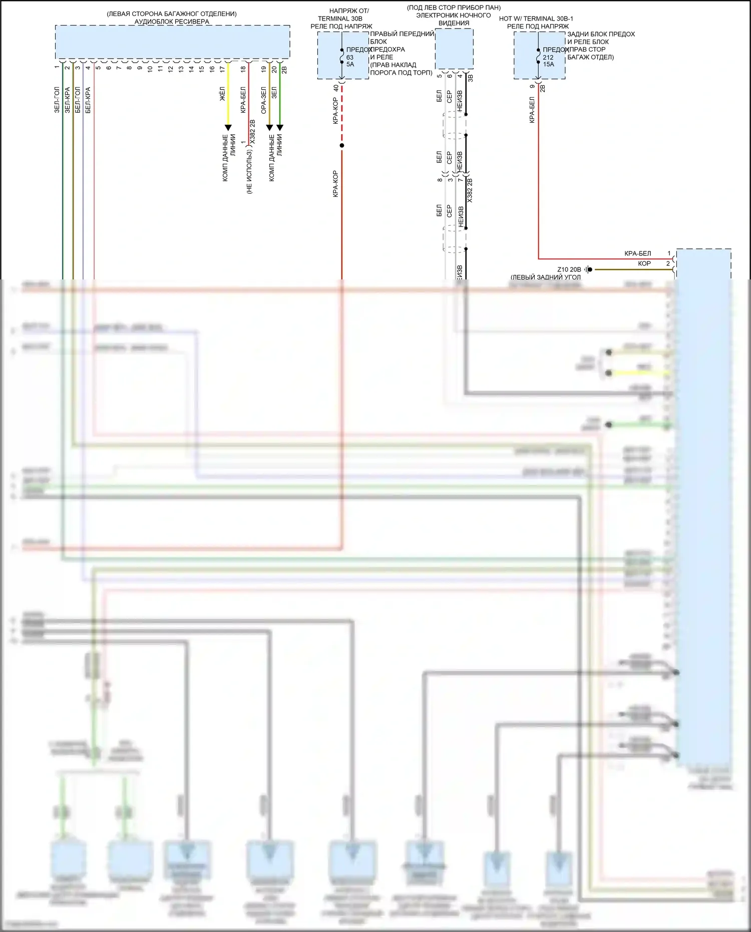 8 серия BMW G14/G15 рестайлинг (2022-2024): Электросхема магнитолы, средний уровень (4 из 5) 