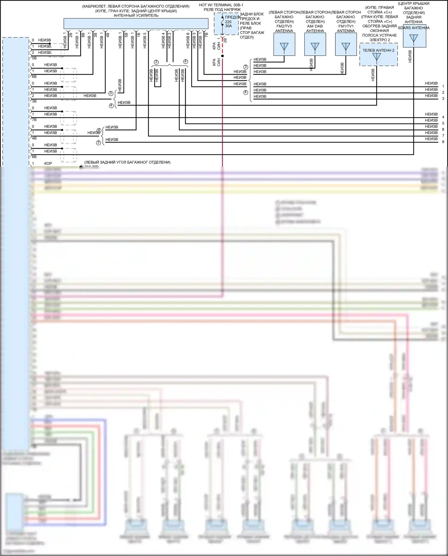8 серия BMW G14/G15 рестайлинг (2022-2024): Электросхема магнитолы, высокий уровень (1 из 6) 