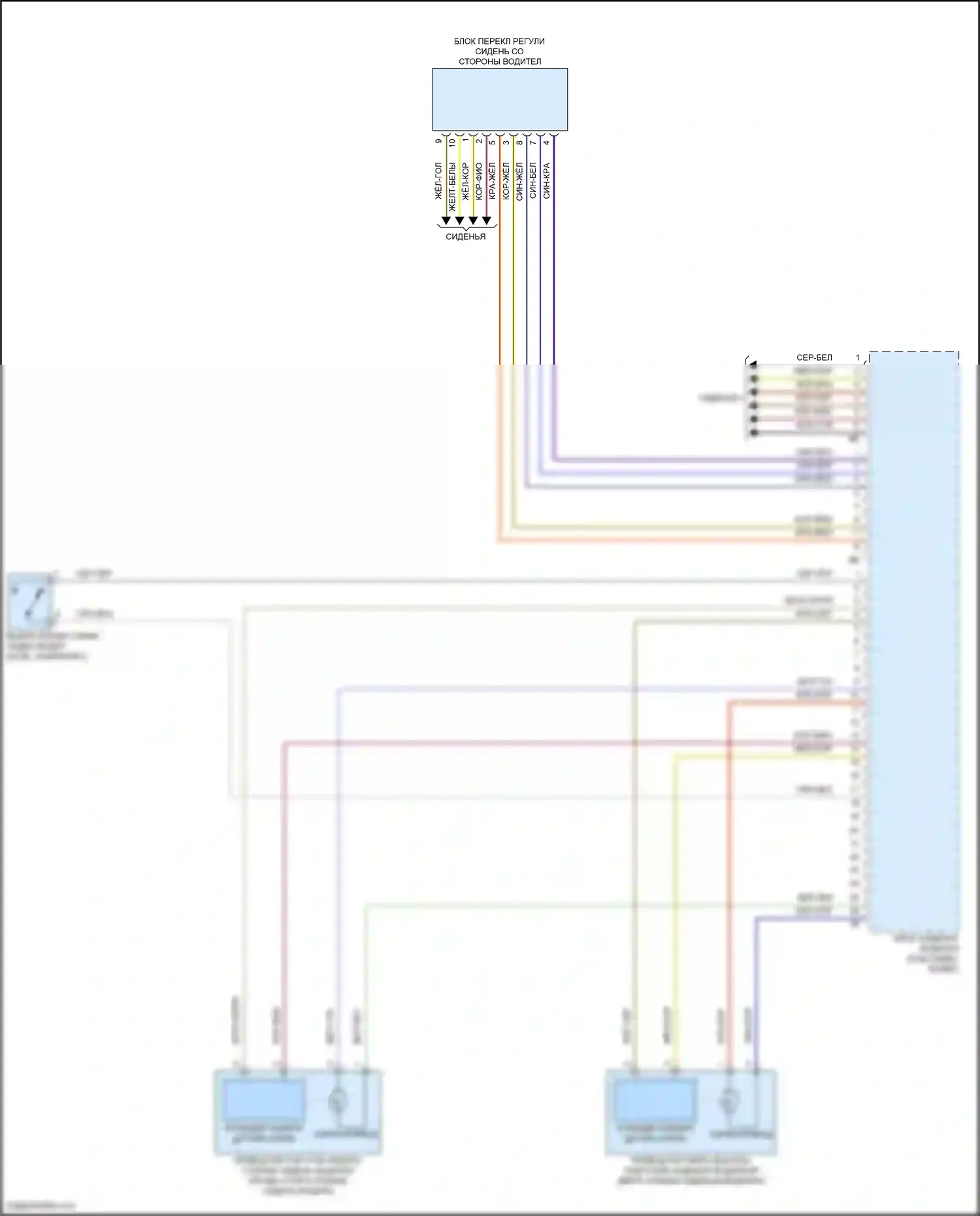 8 серия BMW G14/G15 рестайлинг (2022-2024): Электросхема сиденья памяти водителя (2 из 2) 