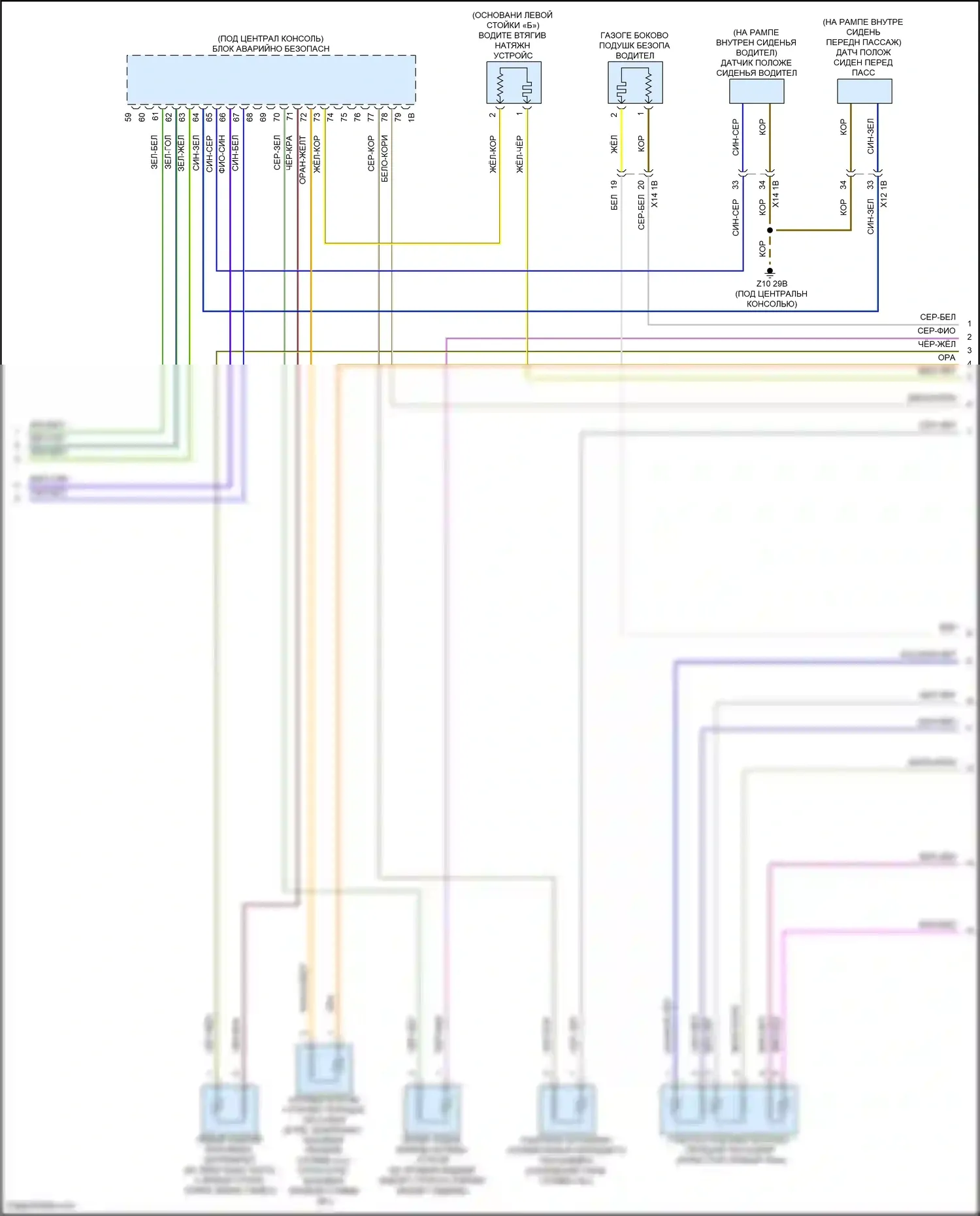 8 серия BMW G14/G15 рестайлинг (2022-2024): Электросхема подушек безопасности (3 из 4) 