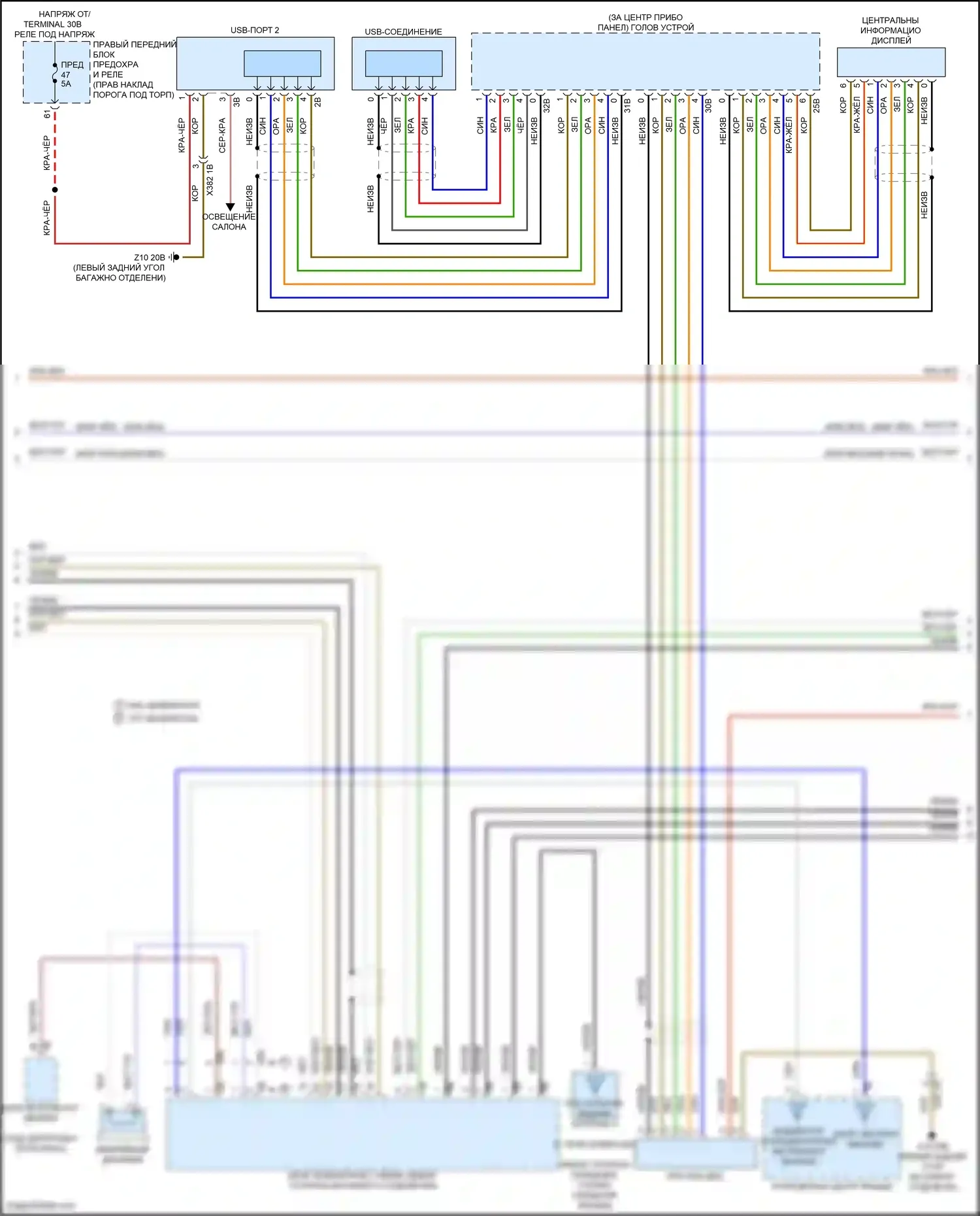 8 серия BMW G14/G15 рестайлинг (2022-2024): Электросхема навигации, базовой (3 из 5) 