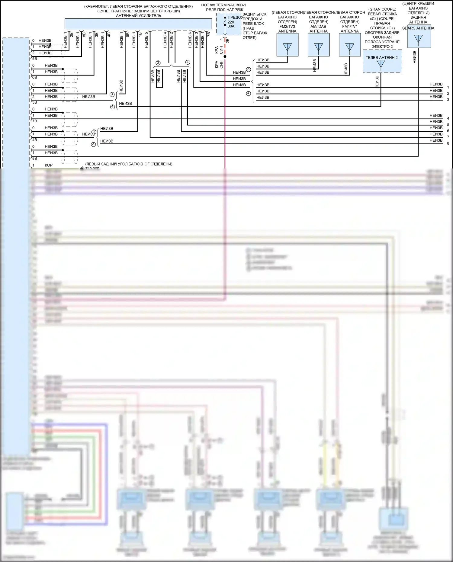 8 серия BMW G14/G15 рестайлинг (2022-2024): Электросхема навигации, средний уровень (1 из 5) 