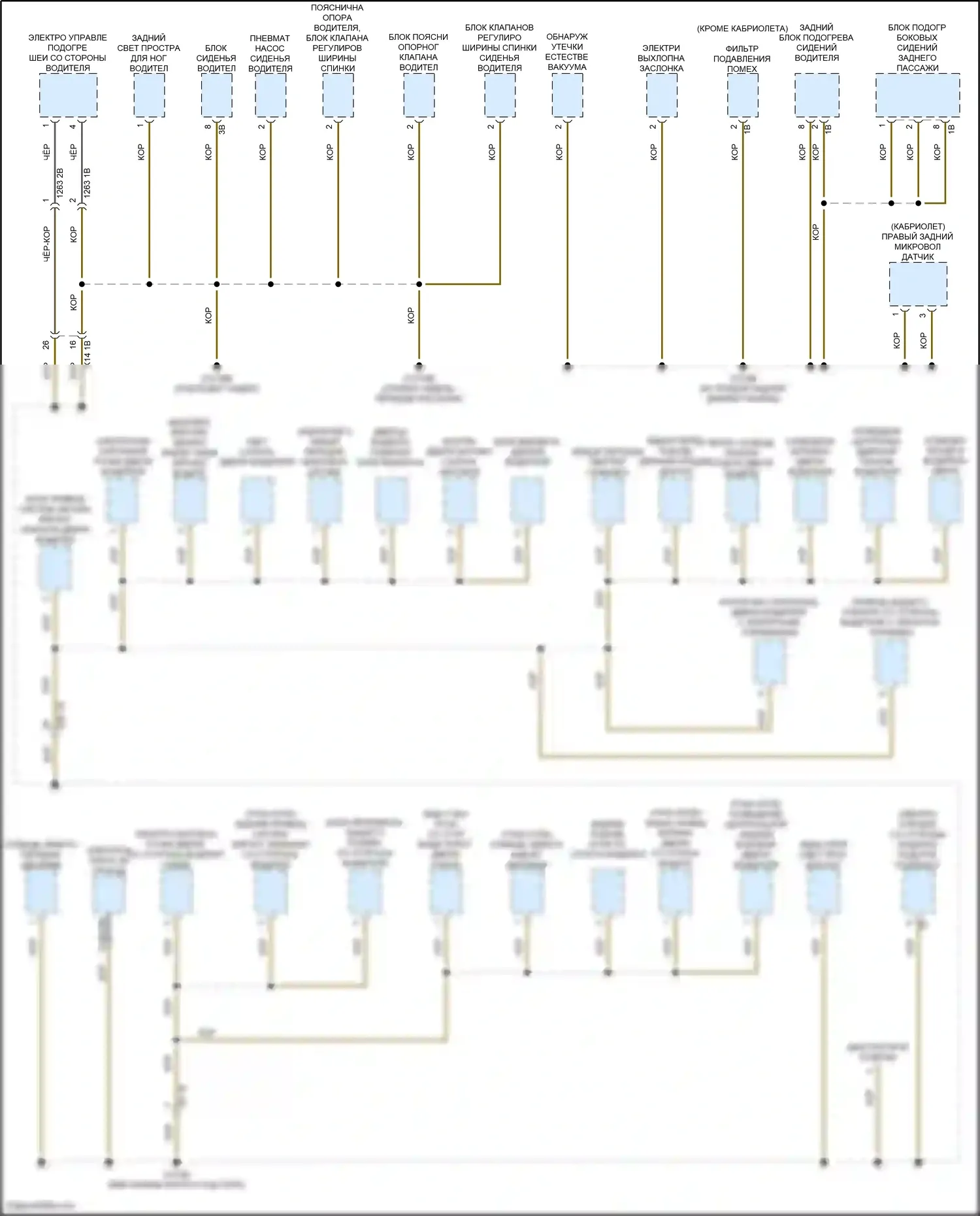8 серия BMW G14/G15 рестайлинг (2022-2024): Электросхема точек подключения масс (4 из 5) 