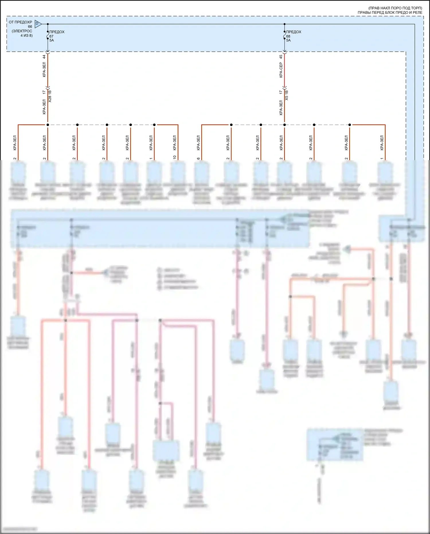 8 серия BMW G14/G15 (2018-2022): Электросхема блока предохранителей реле (5 из 8) 