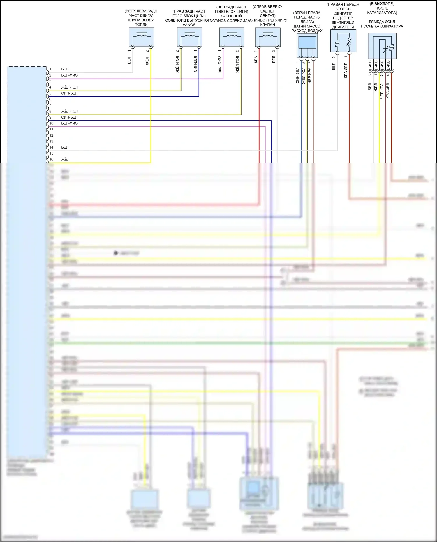 8 серия BMW G14/G15 (2018-2022): Электросхема двигателя 3,0л турбо (1 из 6) 