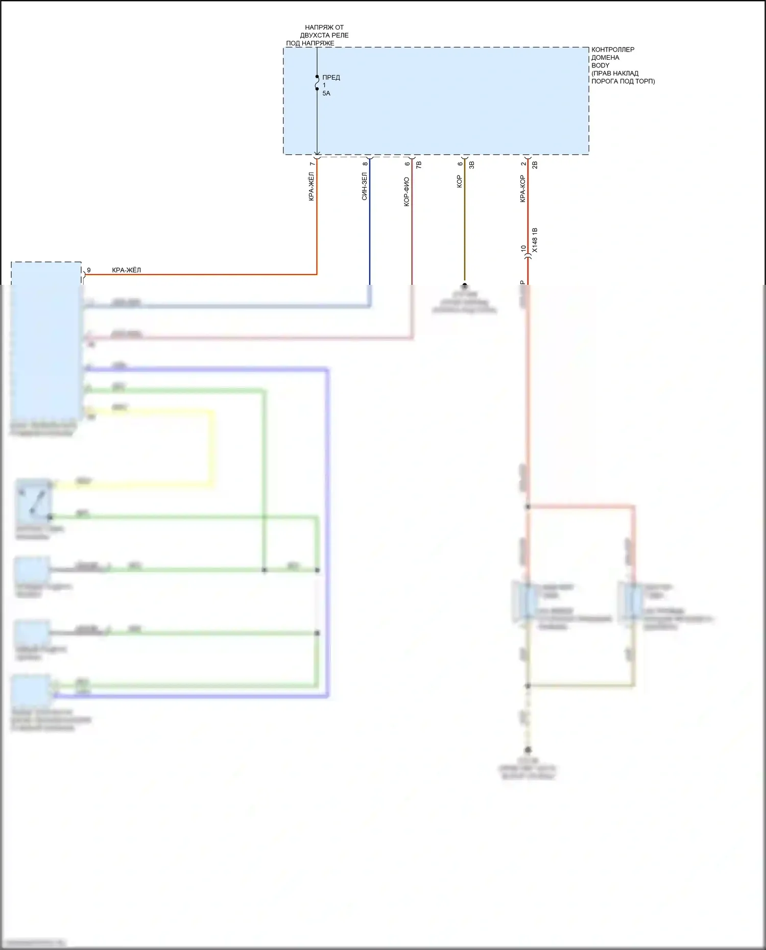 8 серия BMW G14/G15 (2018-2022): Электросхема клаксона 
