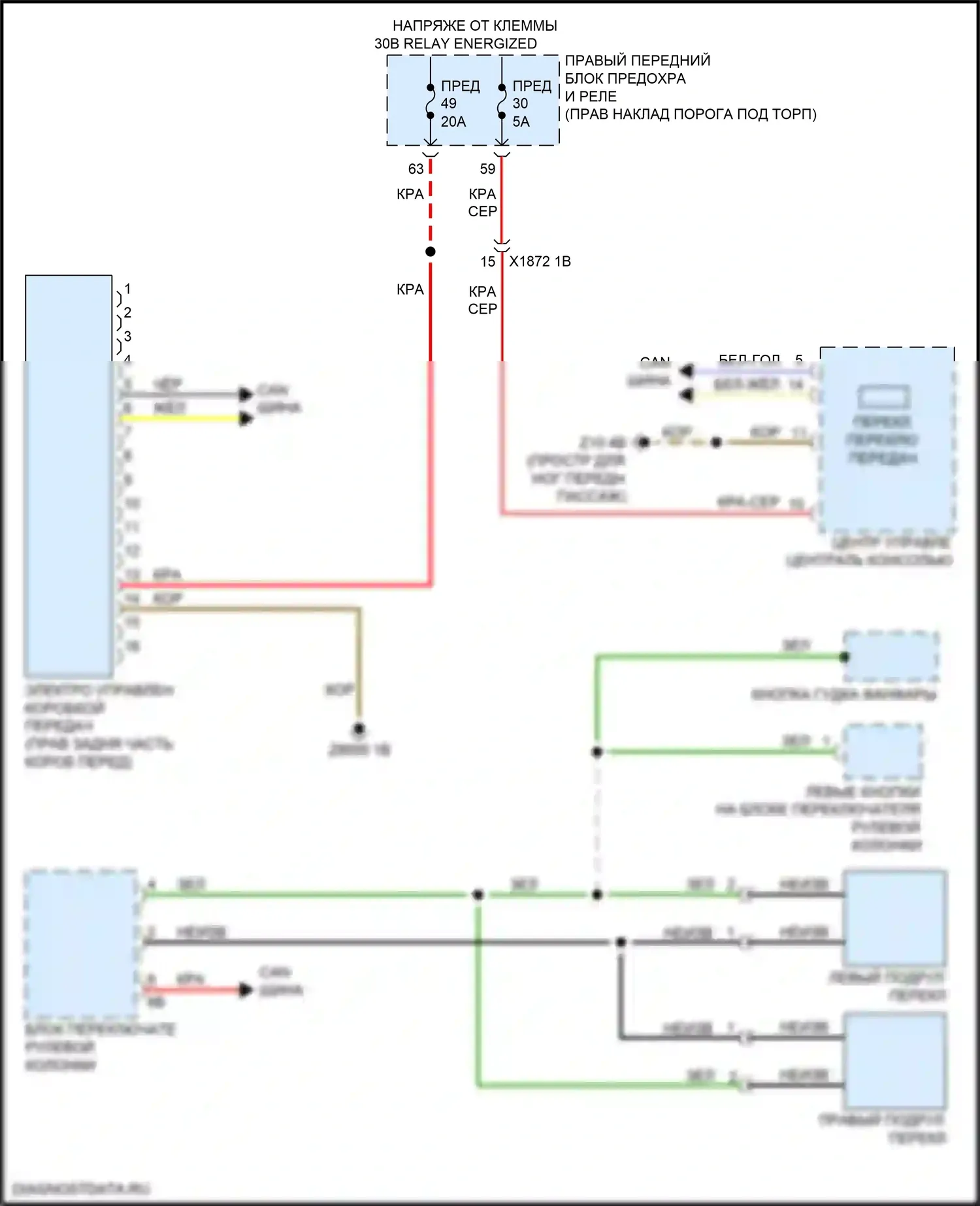 8 серия BMW G14/G15 (2018-2022): Электросхема автоматической коробки передач 