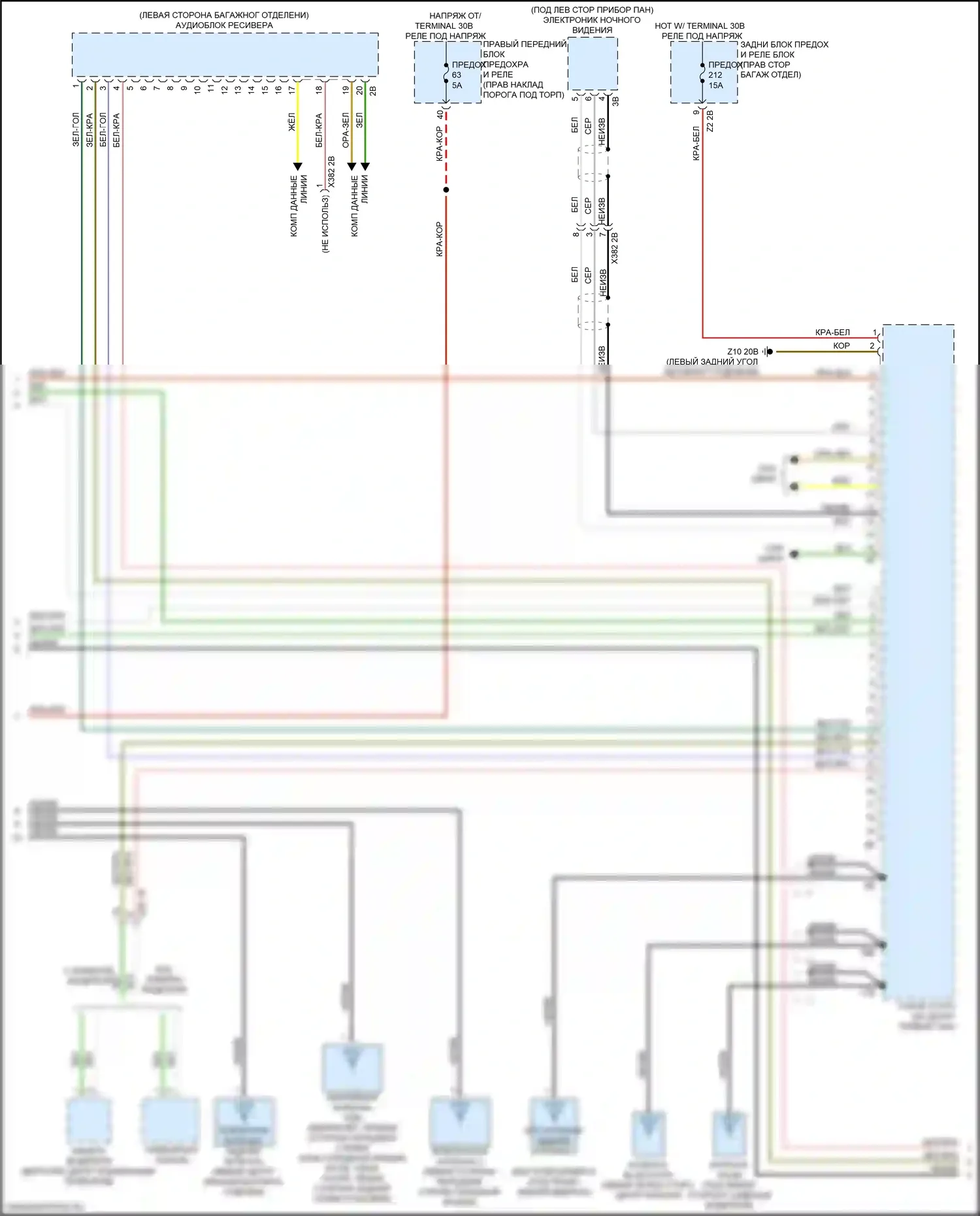 8 серия BMW G14/G15 (2018-2022): Электросхема магнитолы, средний уровень (4 из 5) 