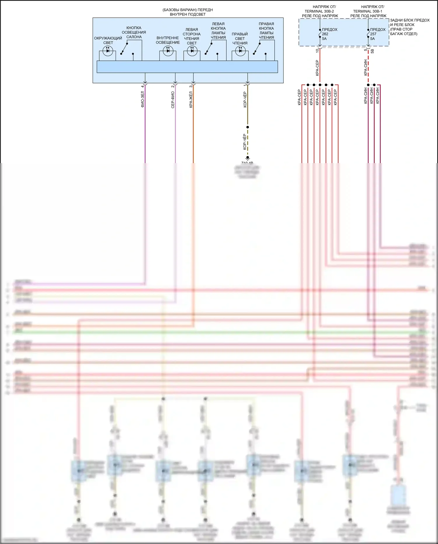 8 серия BMW G14/G15 (2018-2022): Электросхема освещения салона (3 из 7) 