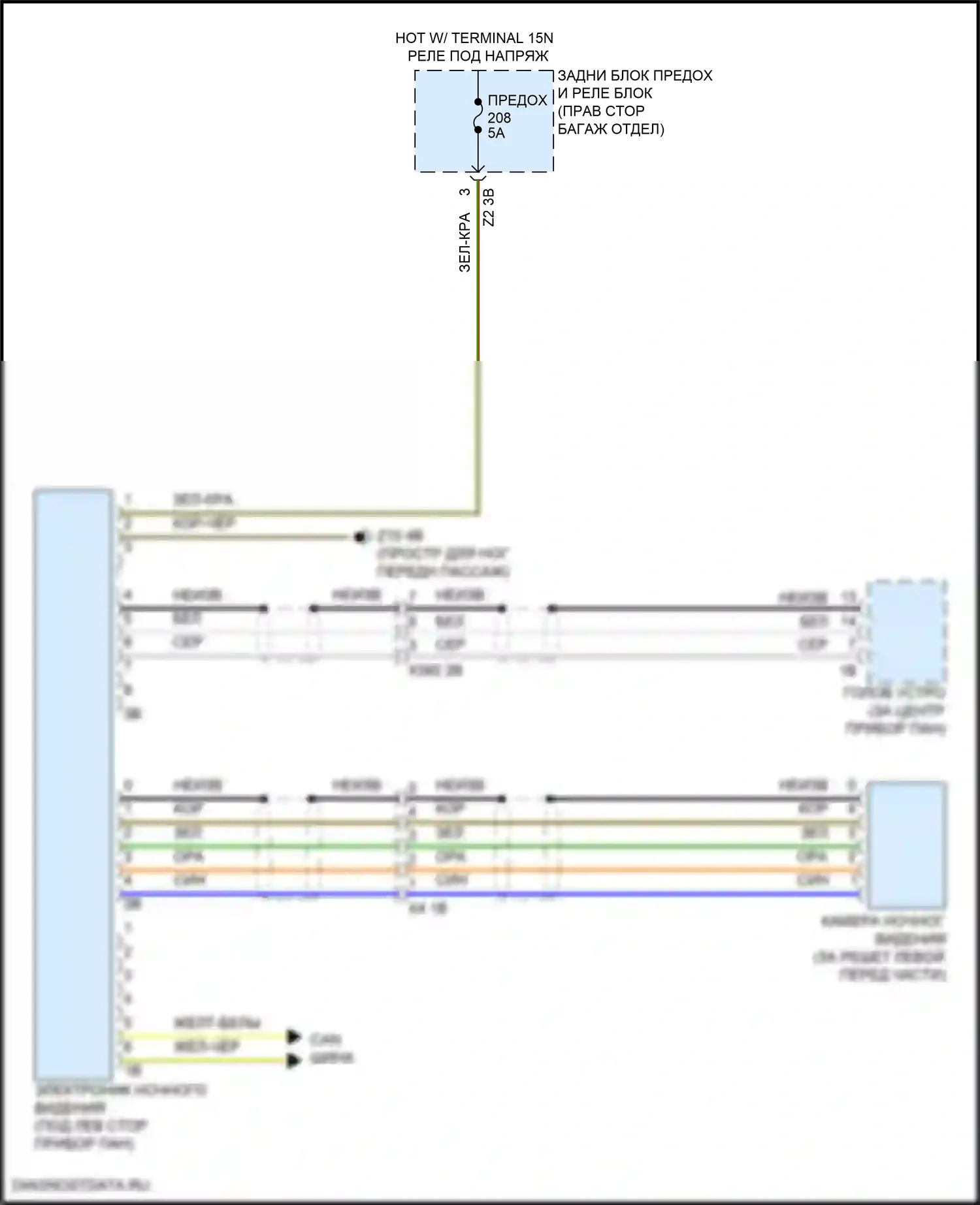 8 серия BMW G14/G15 (2018-2022): Электронная электросхема ночного видения 
