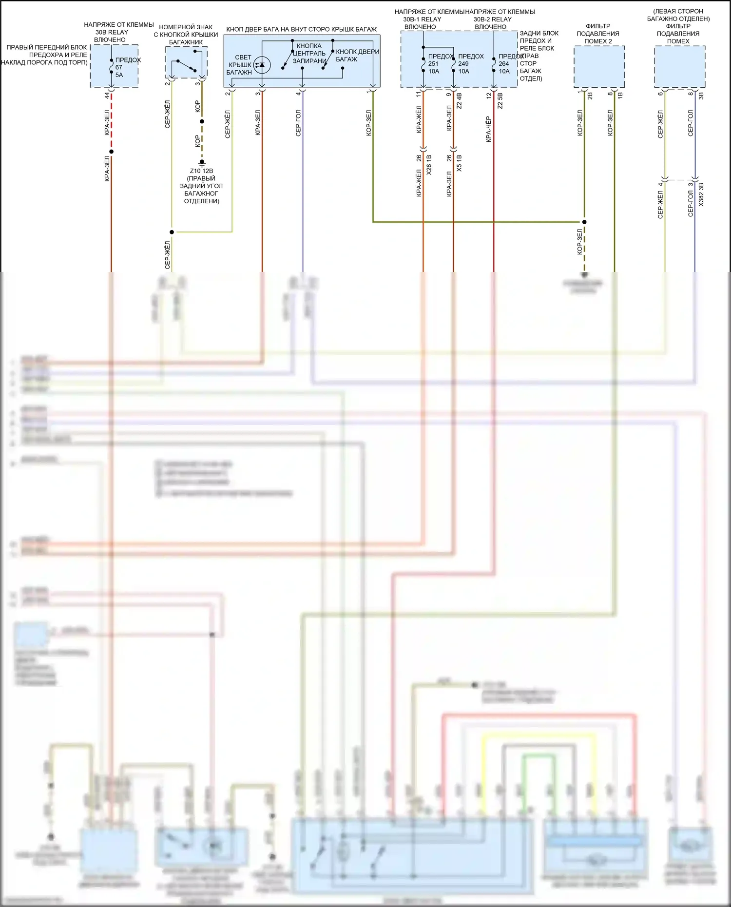 8 серия BMW G14/G15 (2018-2022): Электросхема сигнализации и центрального запирания (3 из 3) 