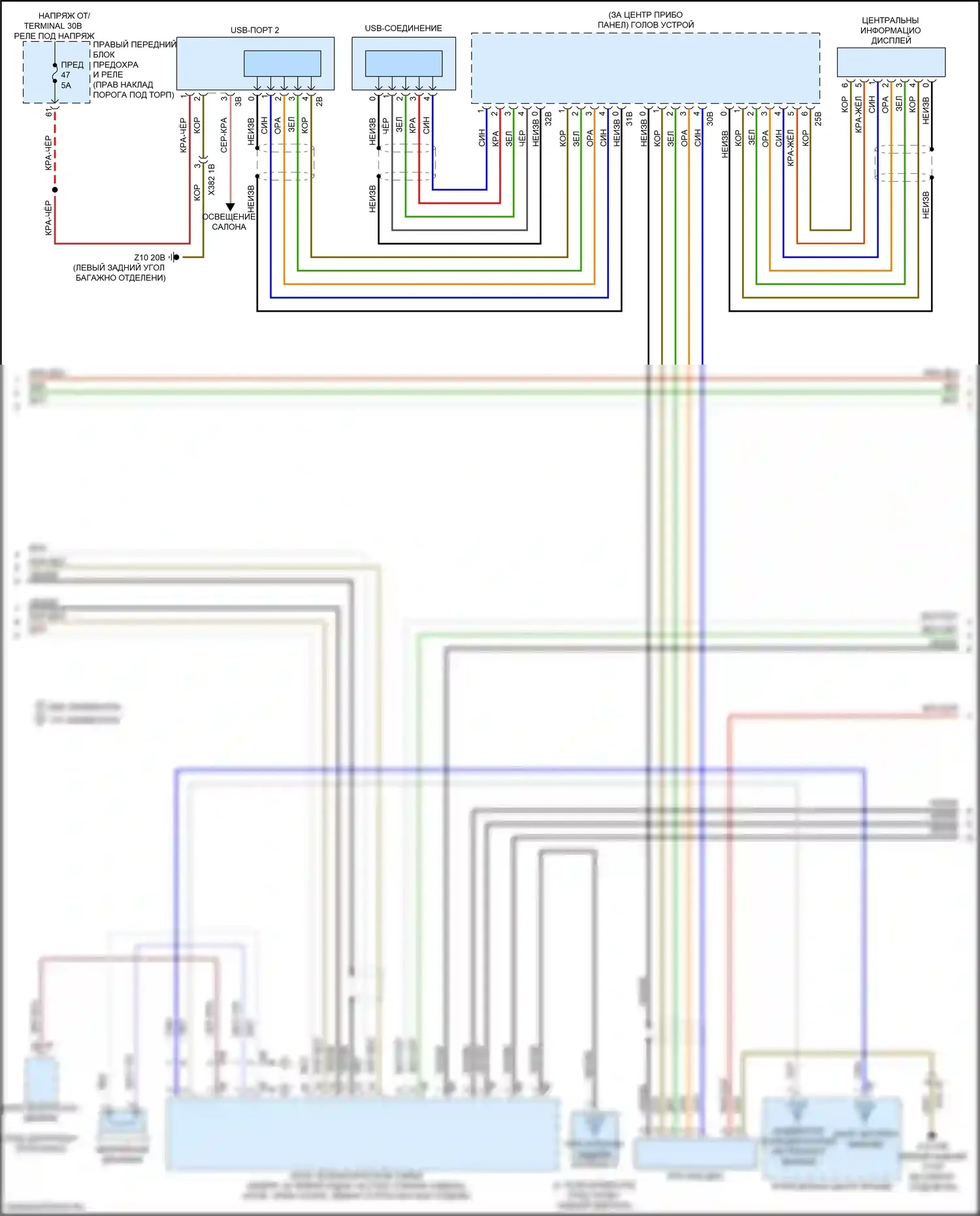 8 серия BMW G14/G15 (2018-2022): Электросхема навигации, базовой (3 из 5) 