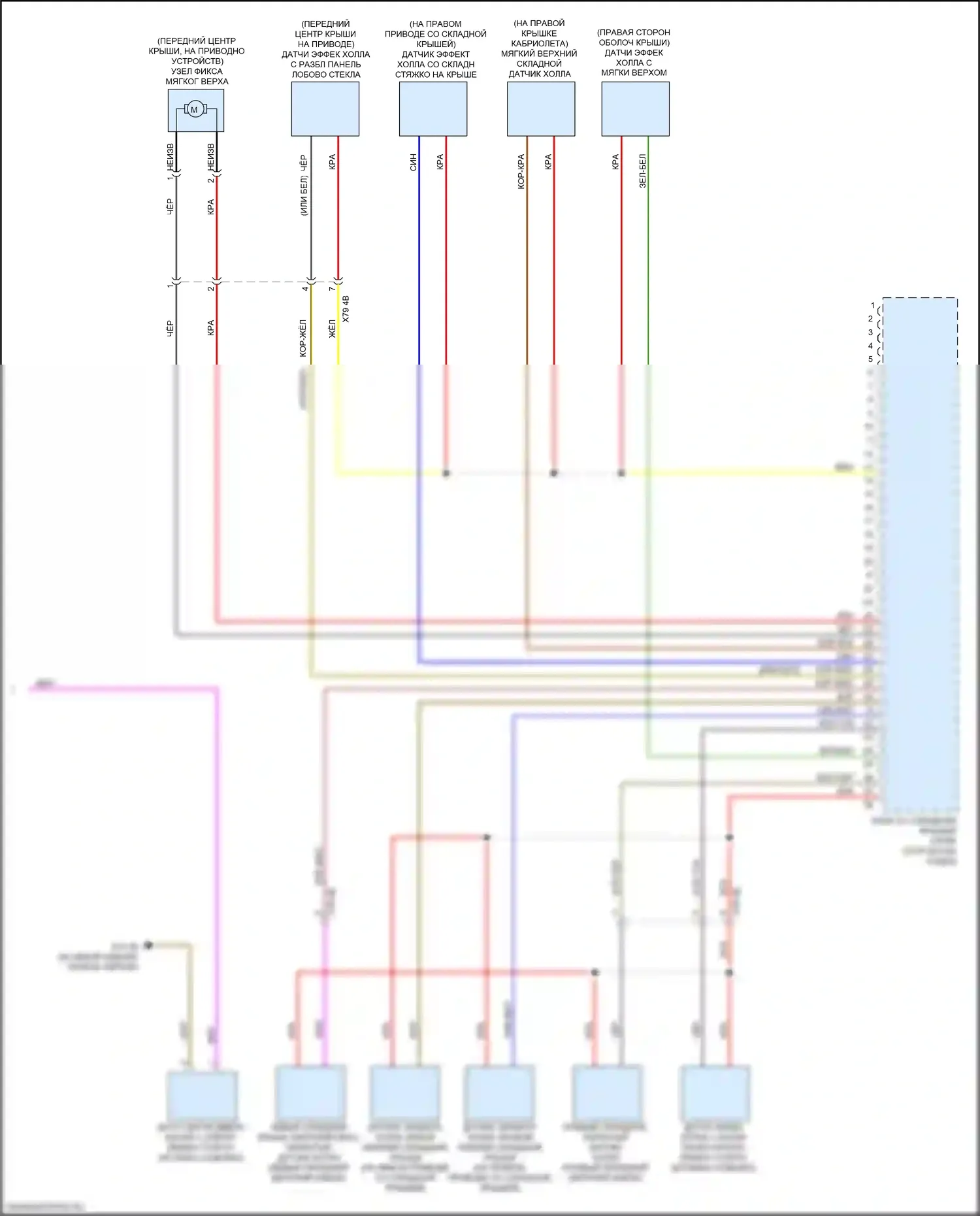 8 серия BMW G14/G15 (2018-2022): Электросхема складной крыши/люка (3 из 3) 