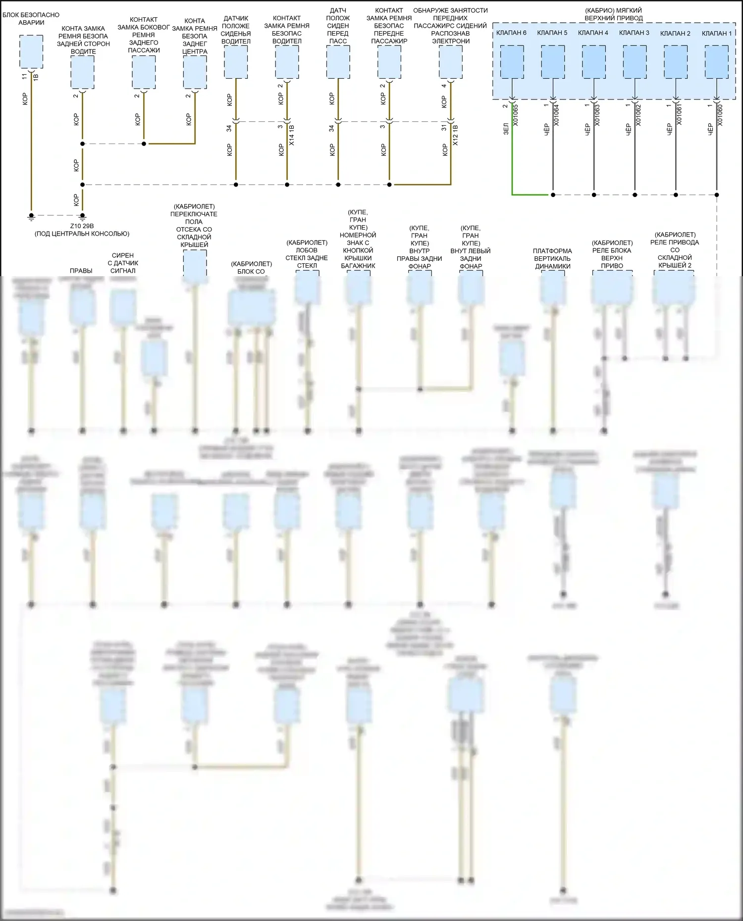 8 серия BMW G14/G15 (2018-2022): Электросхема точек подключения масс (3 из 5) 