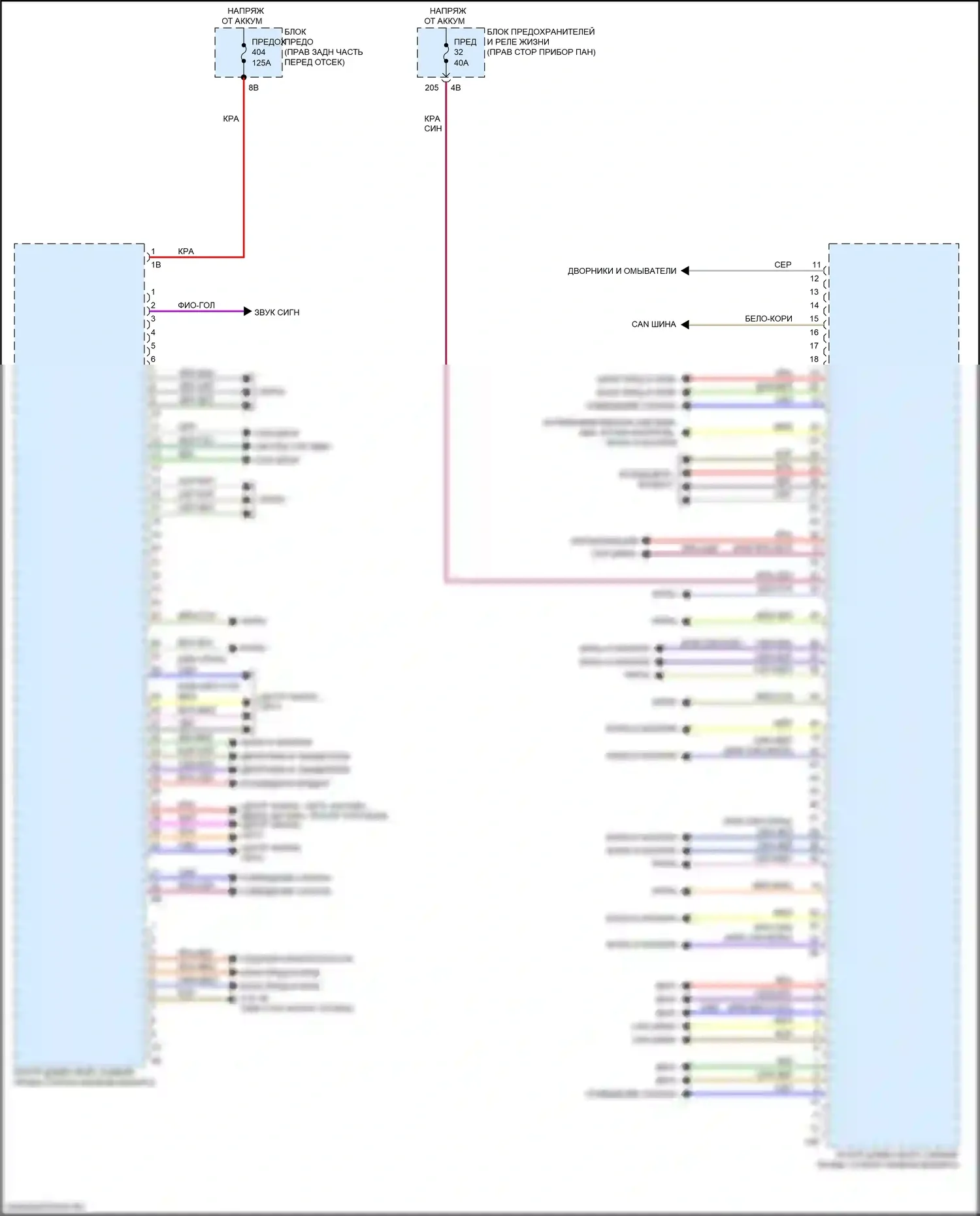 i3 BMW I01 рестайлинг (2017-2023): Электросхема блоков управления кузовом (1 из 4) 