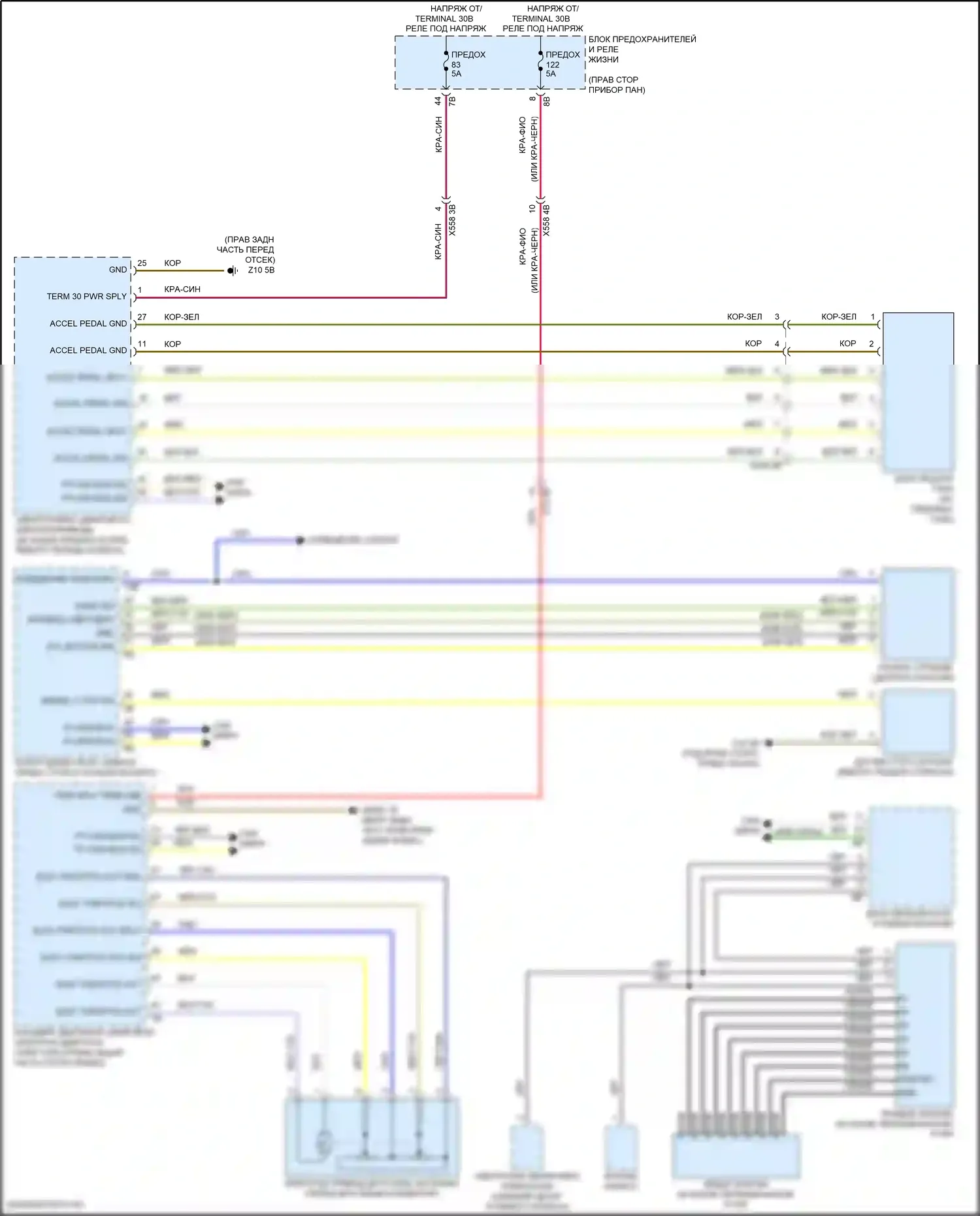 i3 BMW I01 рестайлинг (2017-2023): Электросхема круиз-контроля 
