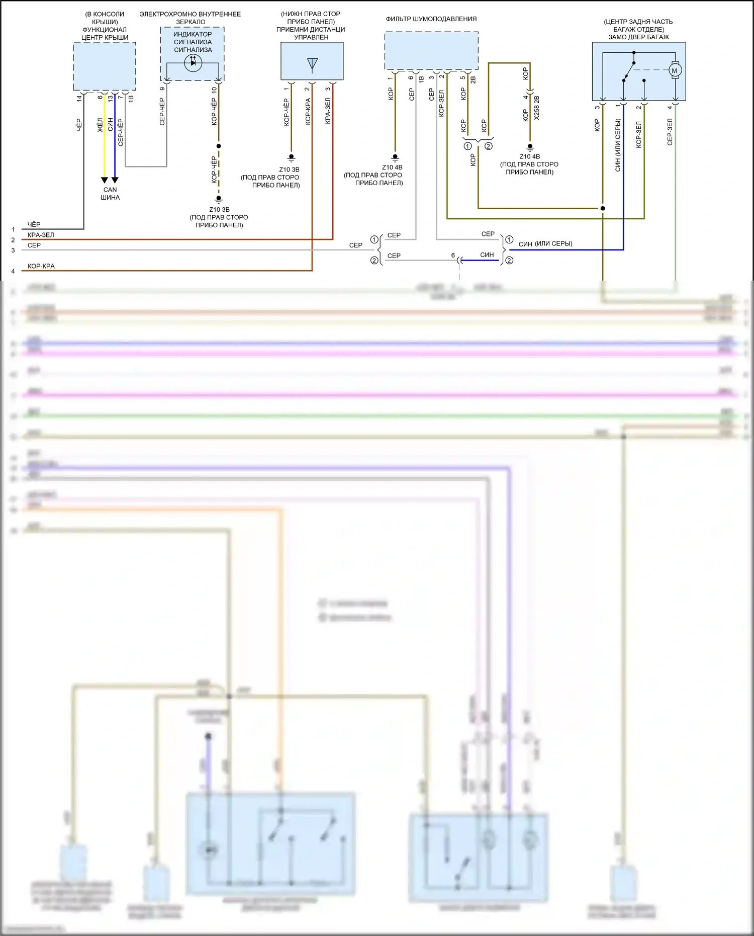 i3 BMW I01 рестайлинг (2017-2023): Электросхема сигнализации и центрального запирания (2 из 3) 