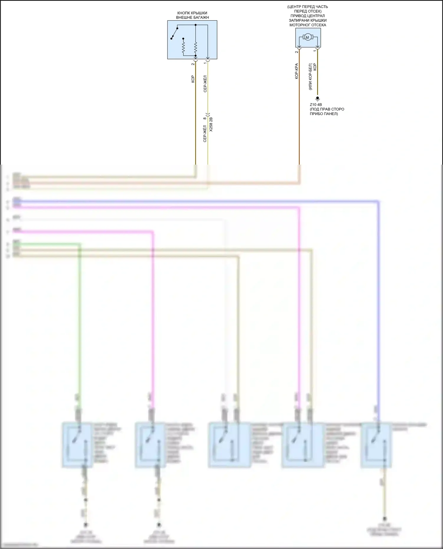 i3 BMW I01 рестайлинг (2017-2023): Электросхема сигнализации и центрального запирания (3 из 3) 