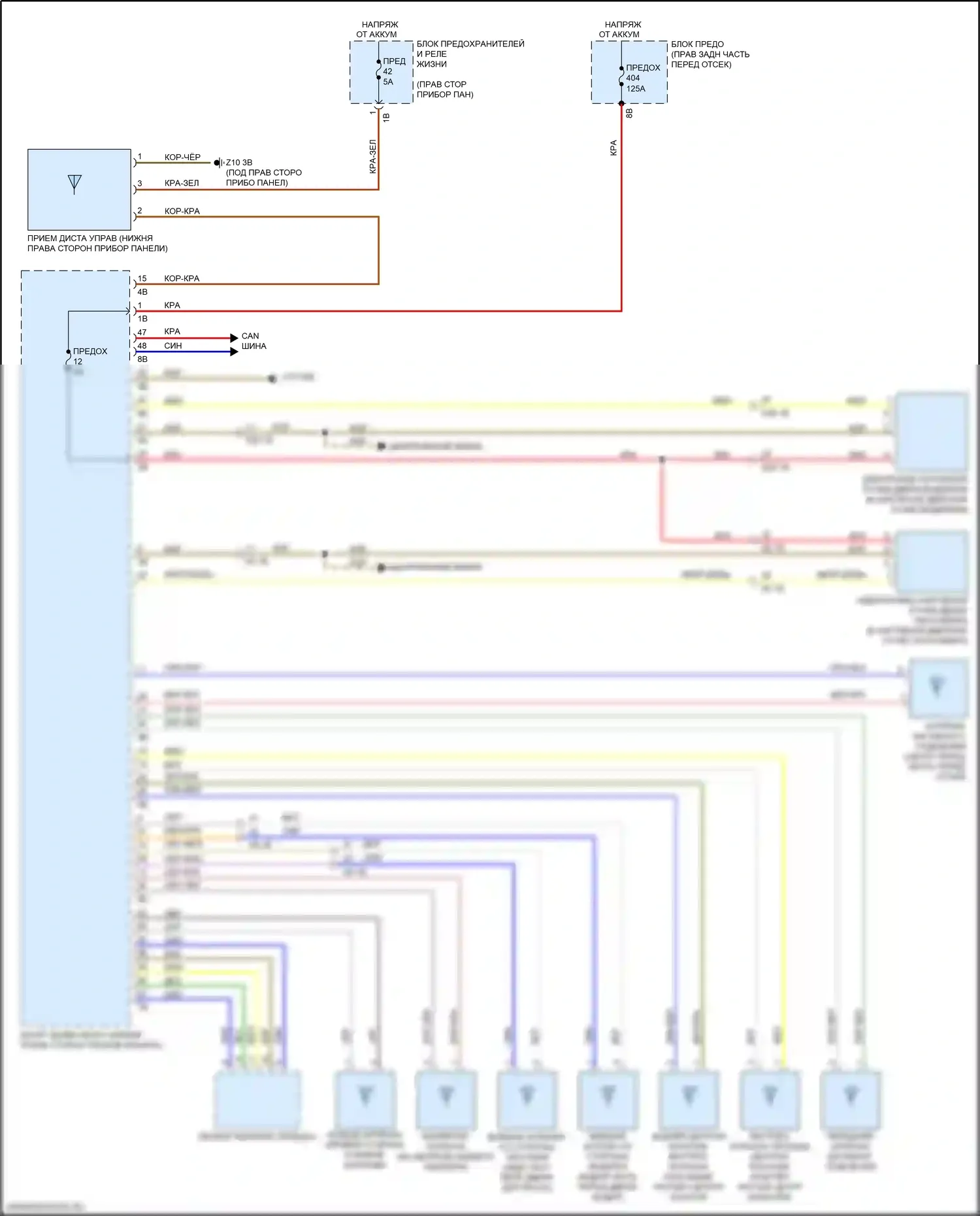 i3 BMW I01 рестайлинг (2017-2023): Электросхема системы бесключевого доступа 