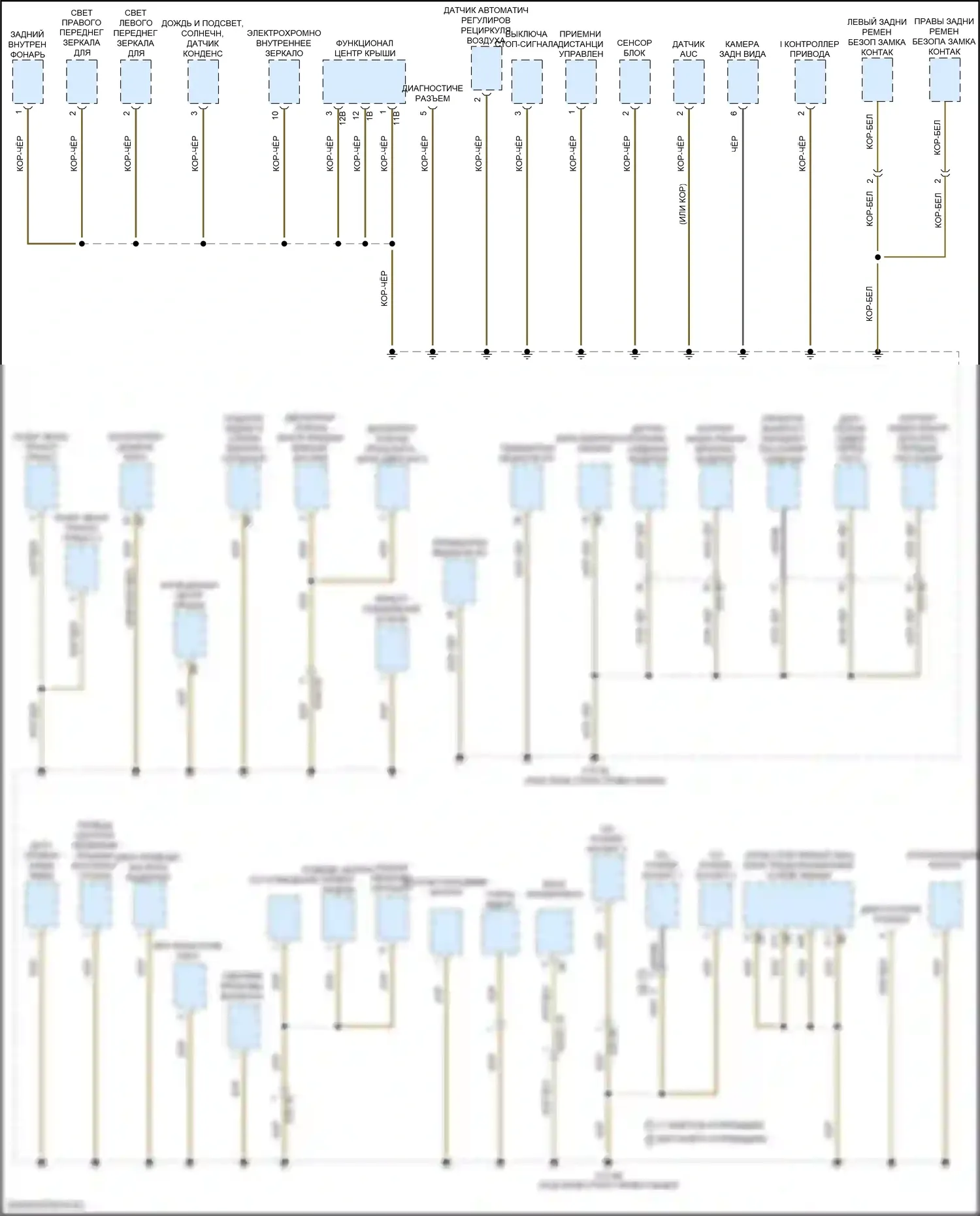 i3 BMW I01 рестайлинг (2017-2023): Электросхема точек подключения масс (3 из 4) 