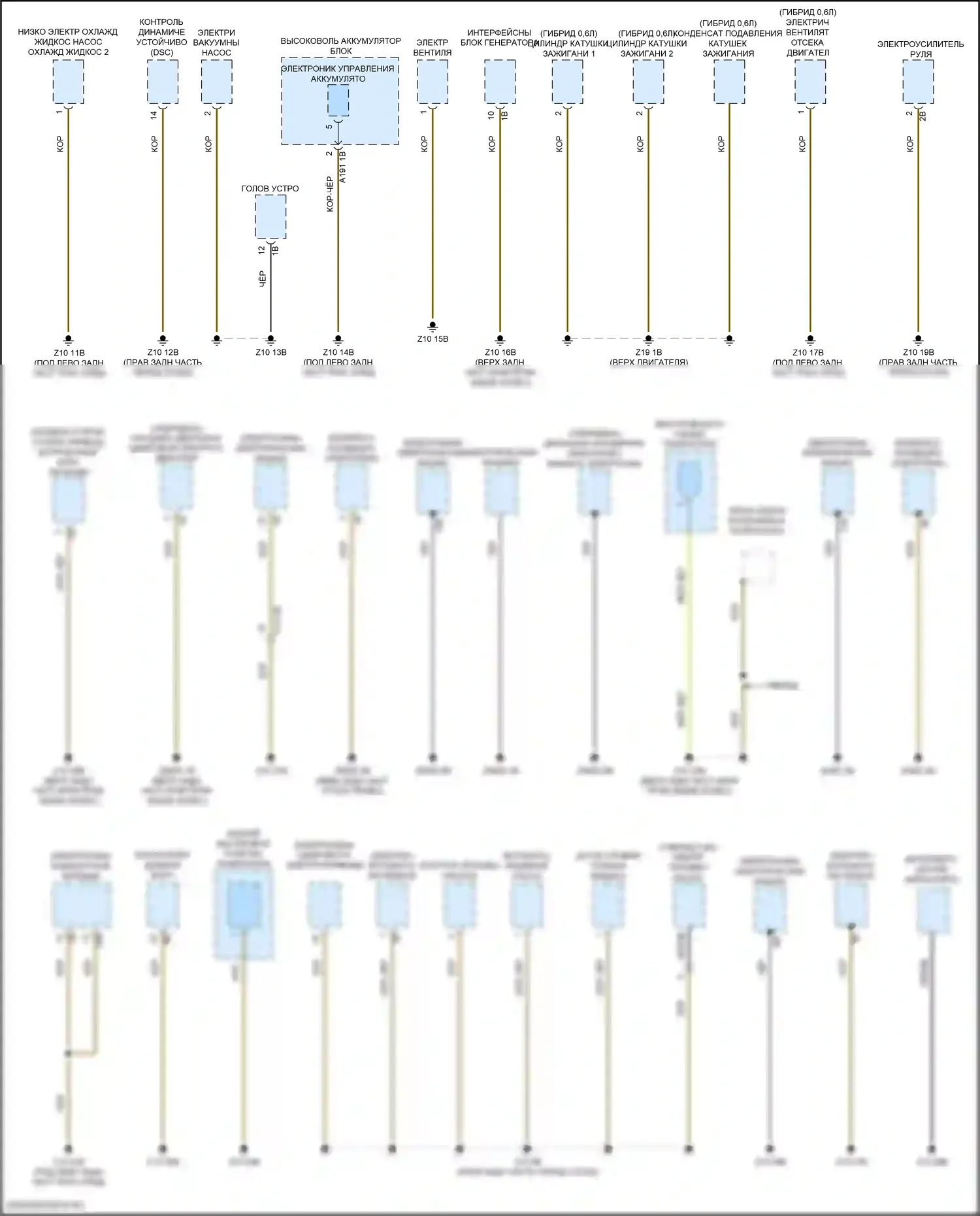 i3 BMW I01 рестайлинг (2017-2023): Электросхема точек подключения масс (4 из 4) 