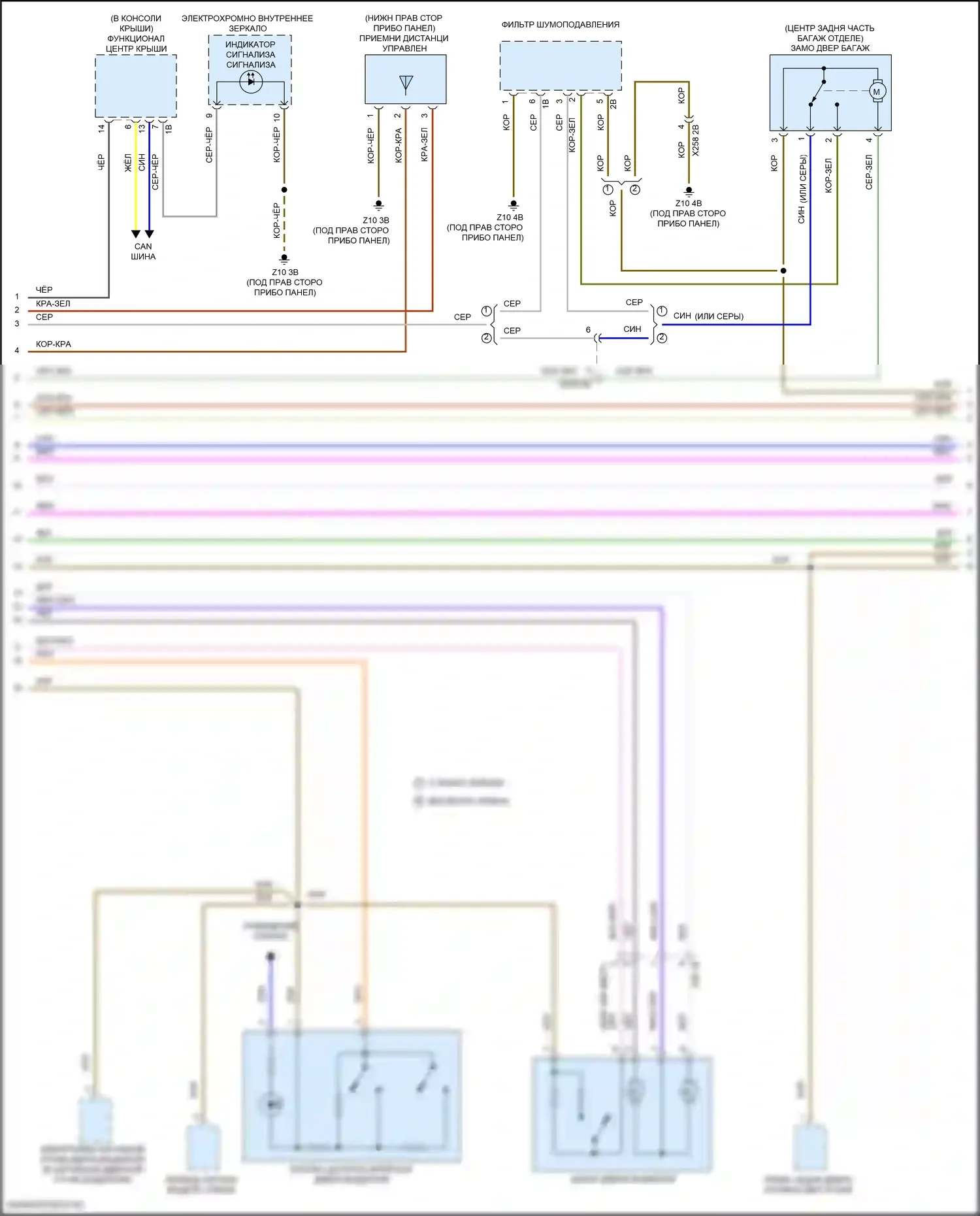 i3 BMW I01 рестайлинг (2017-2023): Электросхема центрального замка (2 из 3) 