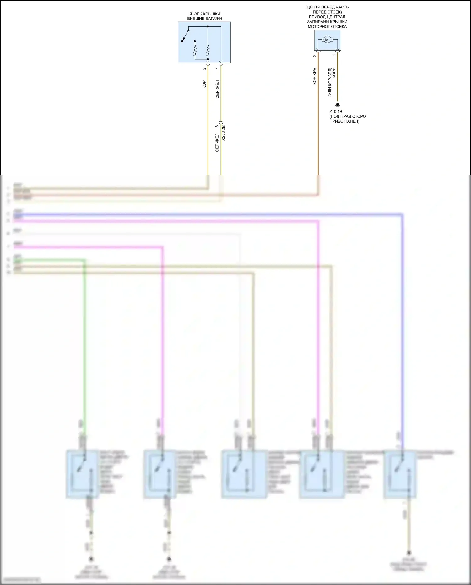 i3 BMW I01 рестайлинг (2017-2023): Электросхема центрального замка (3 из 3) 