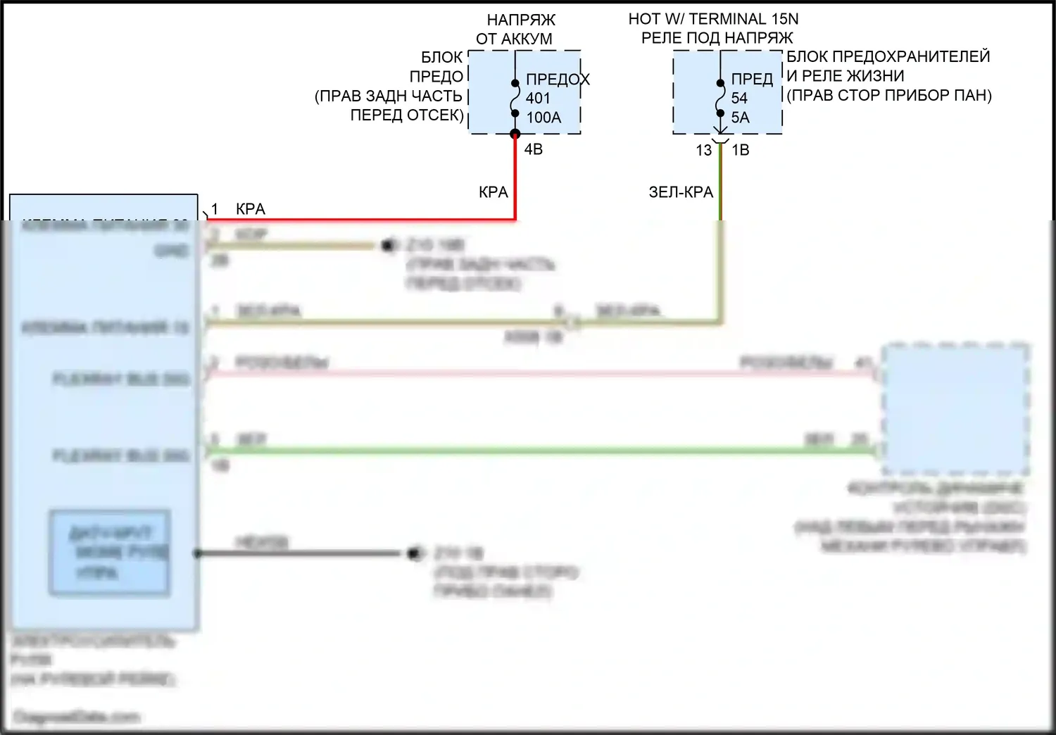 i3 BMW I01 (2013-2017): Электросхема электроусилителя руля 