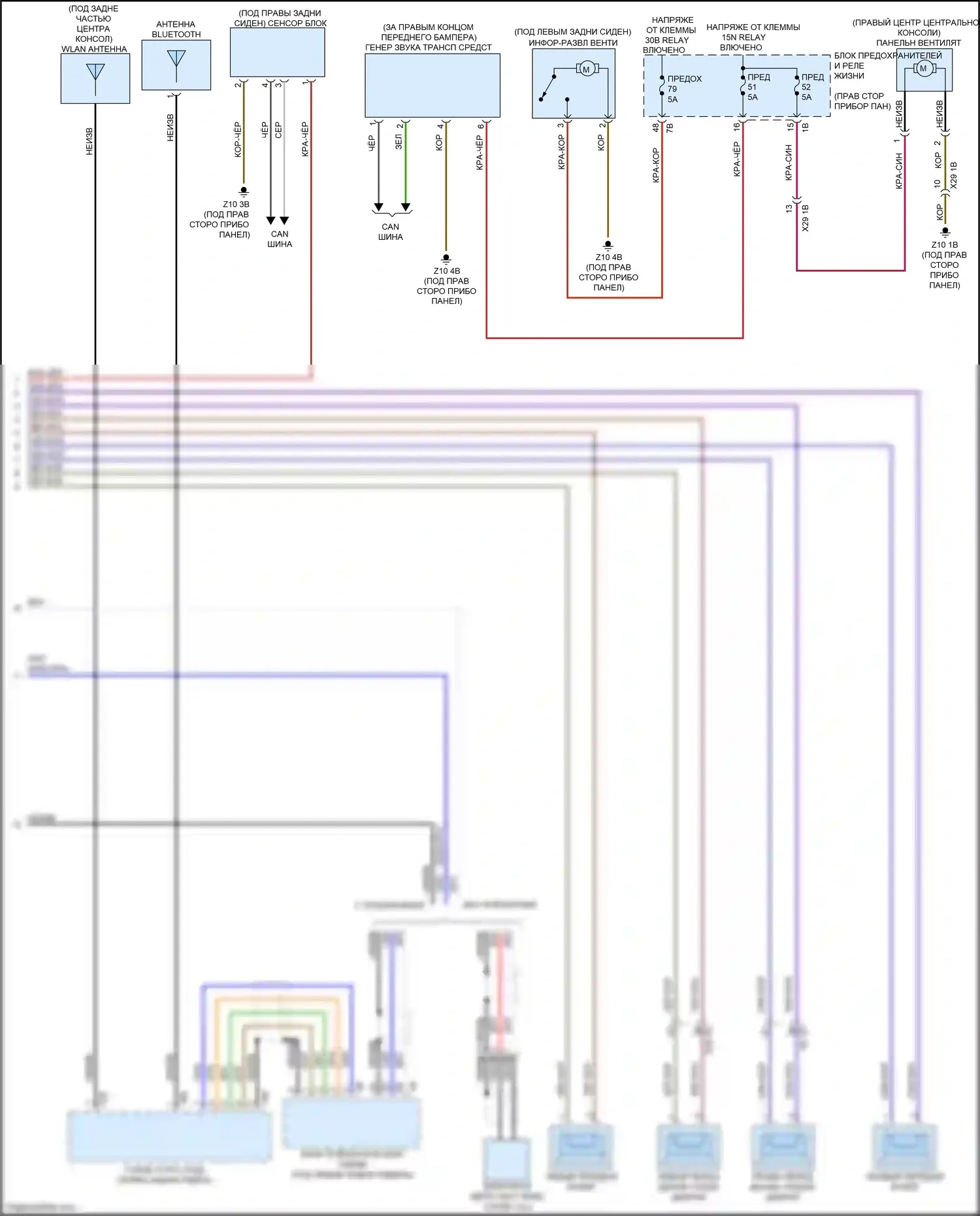 i3 BMW I01 (2013-2017): Электросхема базовой магнитолы (2 из 2) 