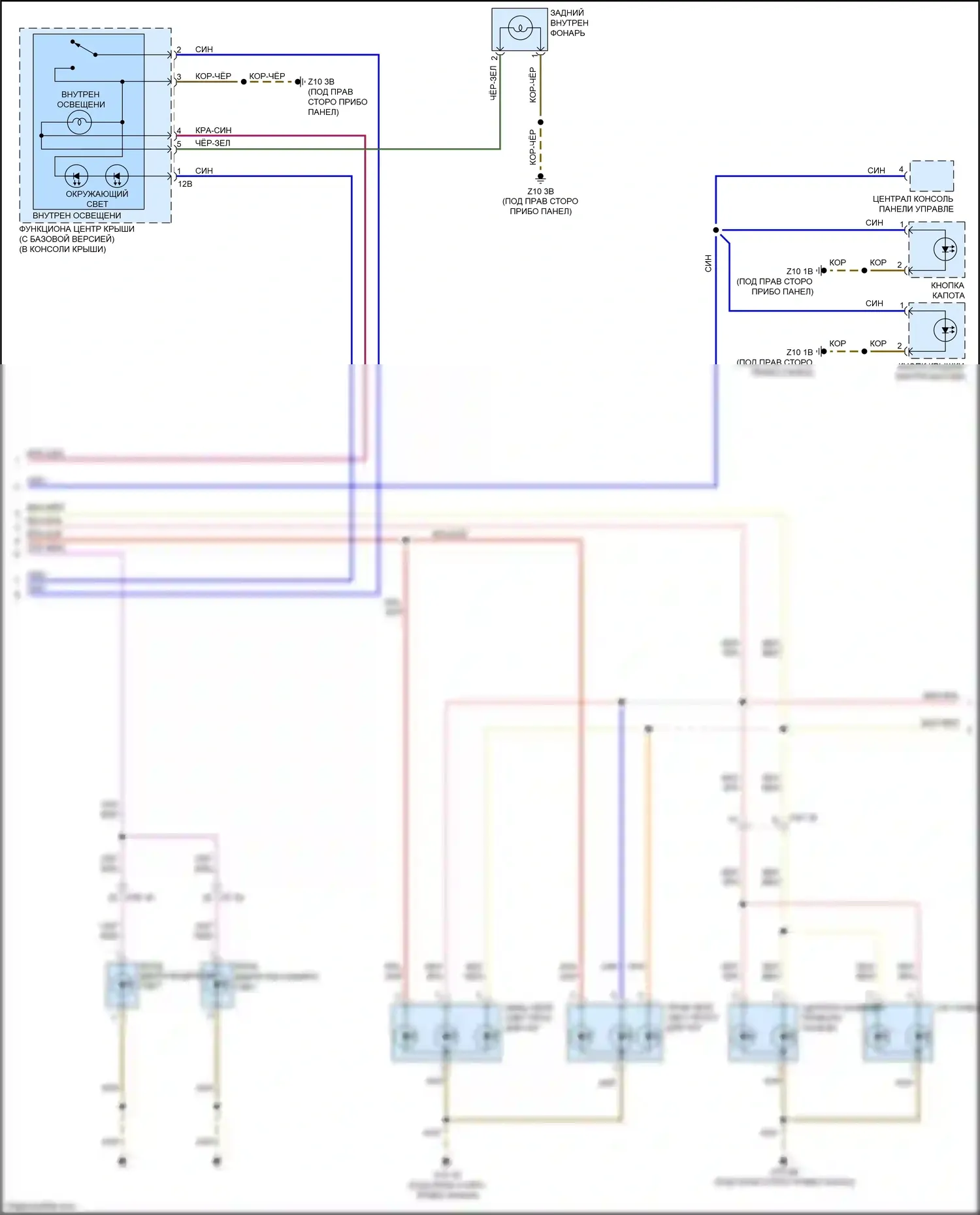 i3 BMW I01 (2013-2017): Электросхема освещения салона (2 из 3) 