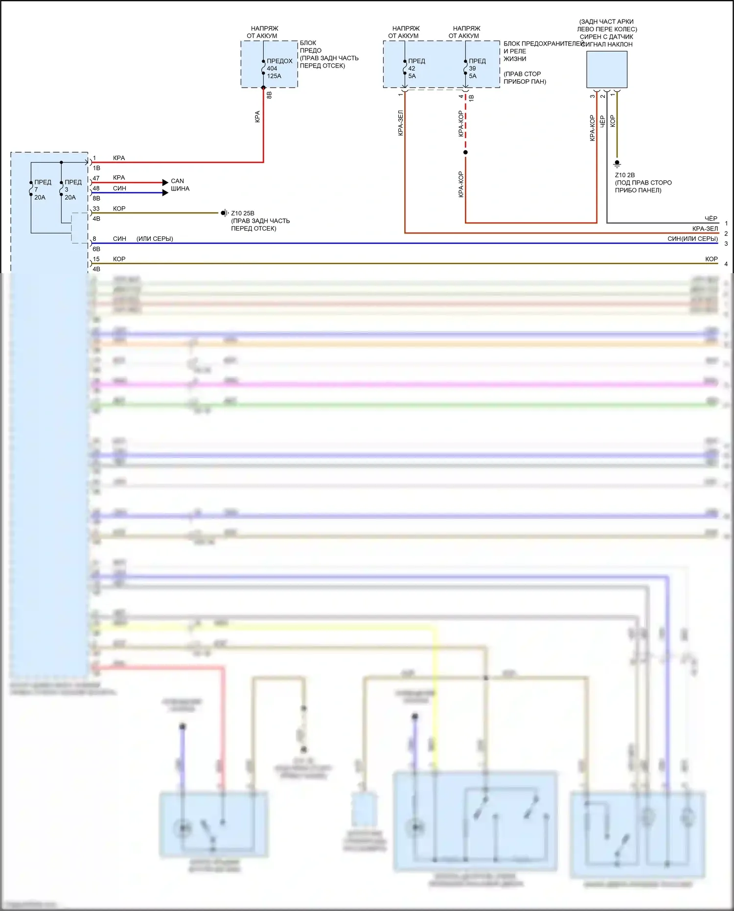 i3 BMW I01 (2013-2017): Электросхема сигнализации и центрального запирания (1 из 3) 